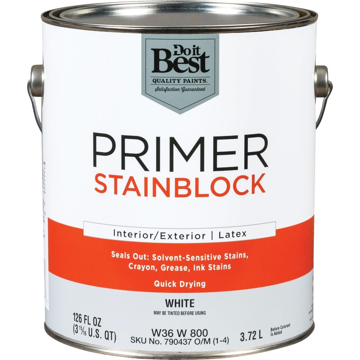 Latex Interior/Exterior Stain Blocking Primer, White, 1 Gal.