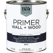 Interior Latex Wall and Wood Primer, White, 1 Gal.