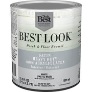 Best Look 1 Qt. White Heavy-Duty Acrylic Latex Satin Porch & Floor Enamel