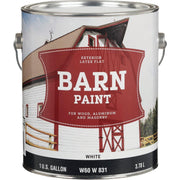 Latex Flat Exterior Barn Paint, White, 1 Gal.
