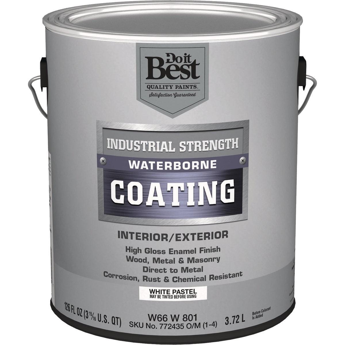 Pastel Base Waterborne Industrial Enamel, White, 1 Gal.