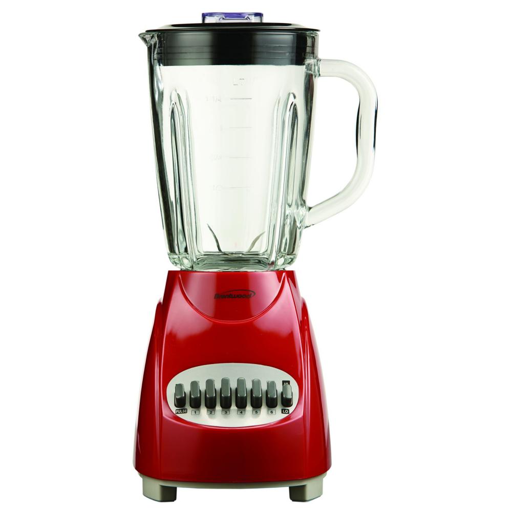 Brentwood JB-920R 12-Speed + Pulse Blender with Glass Jar, Red