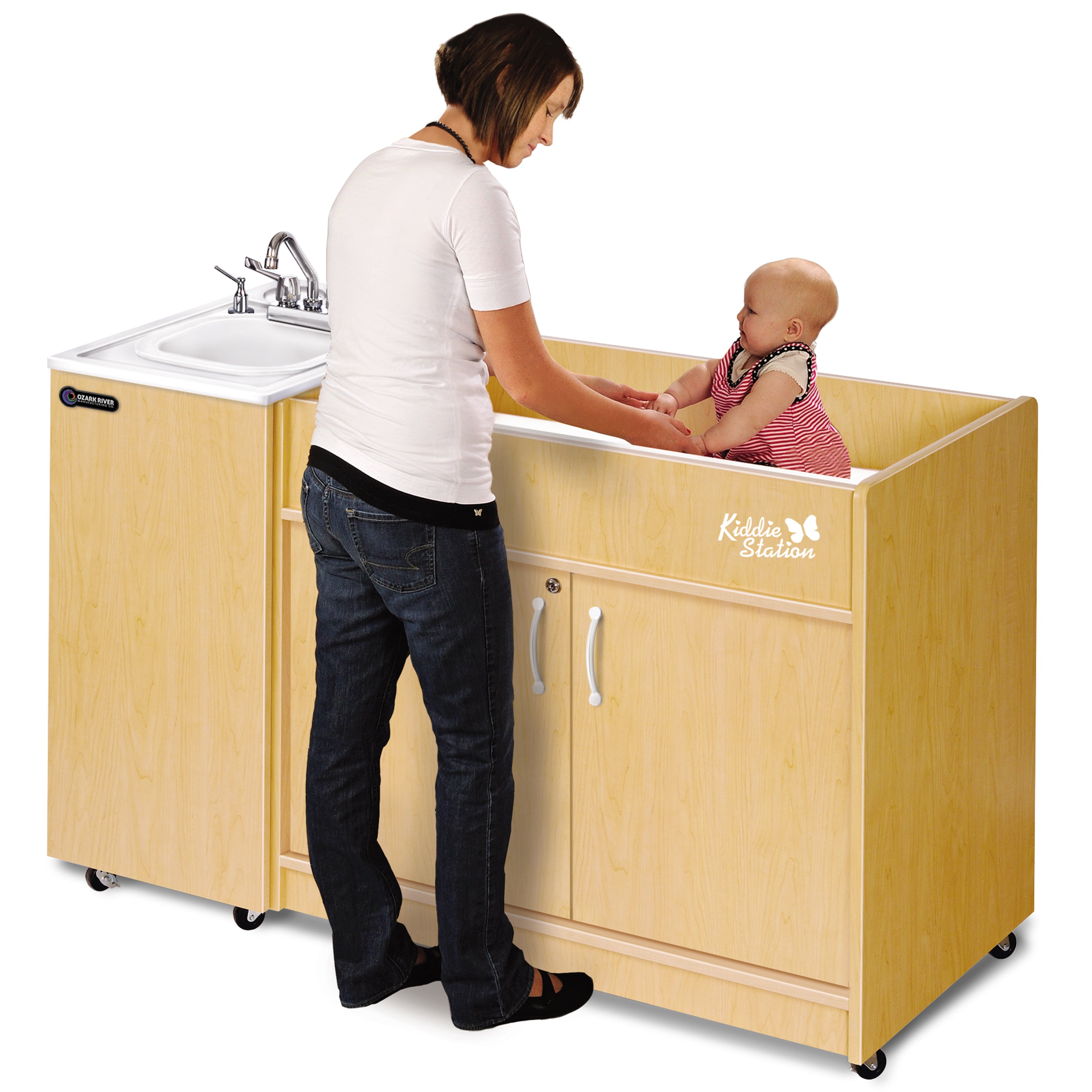 Portable Kiddie Station Sink Changing Table - 58.25"W x 26"D x 39"H