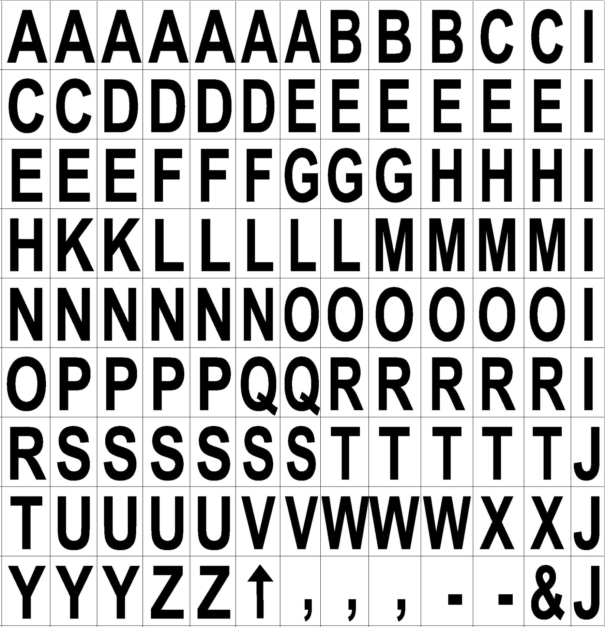 MasterVision  Magnetic Letters, Black on white