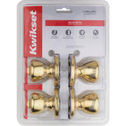 Kwikset Polished Brass Deadbolt and Door Knob Combo