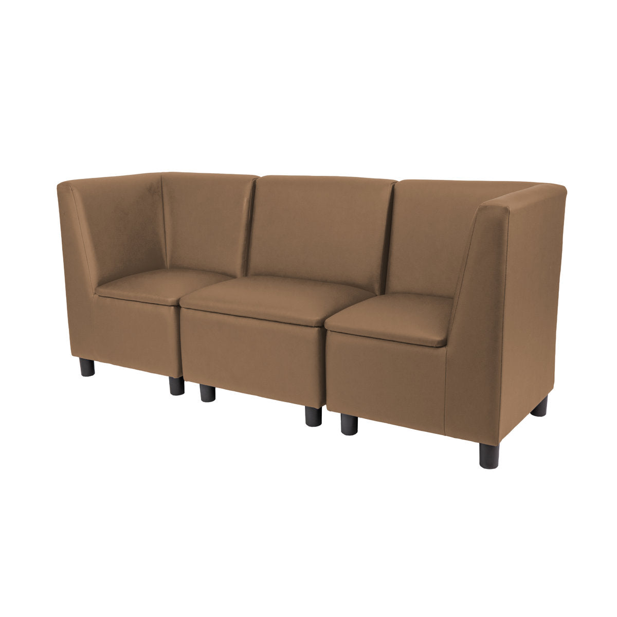 Kid Comfort Collective Modular Corner Chairs with Sofa, 3-Piece Set - Chocolate