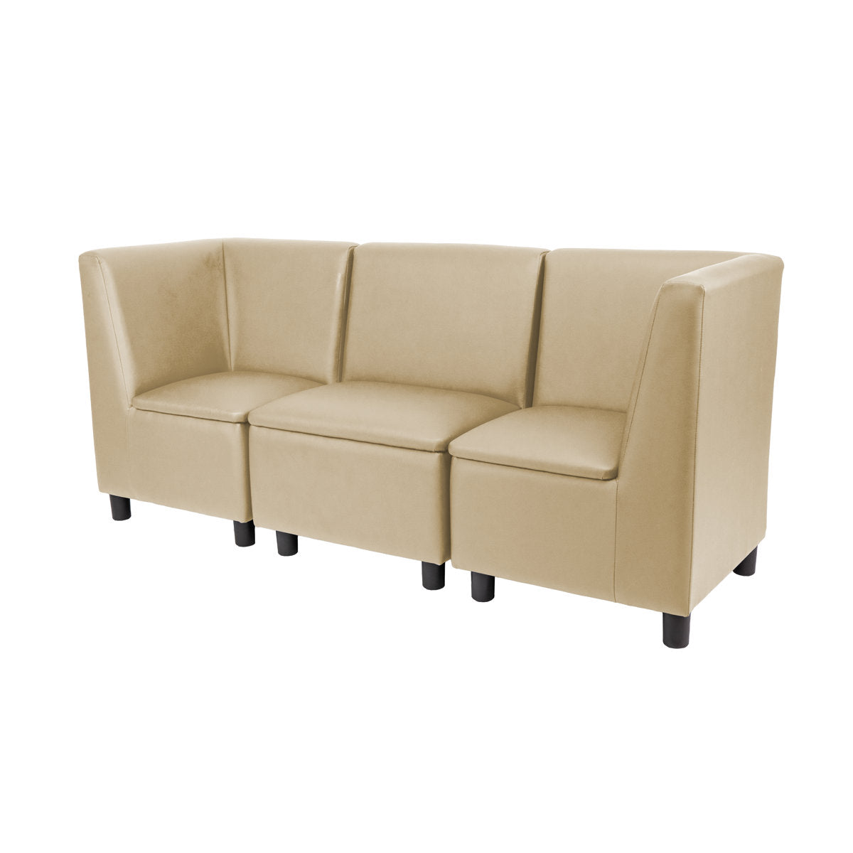 Kid Comfort Collective Modular Corner Chairs with Sofa, 3-Piece Set - Sand