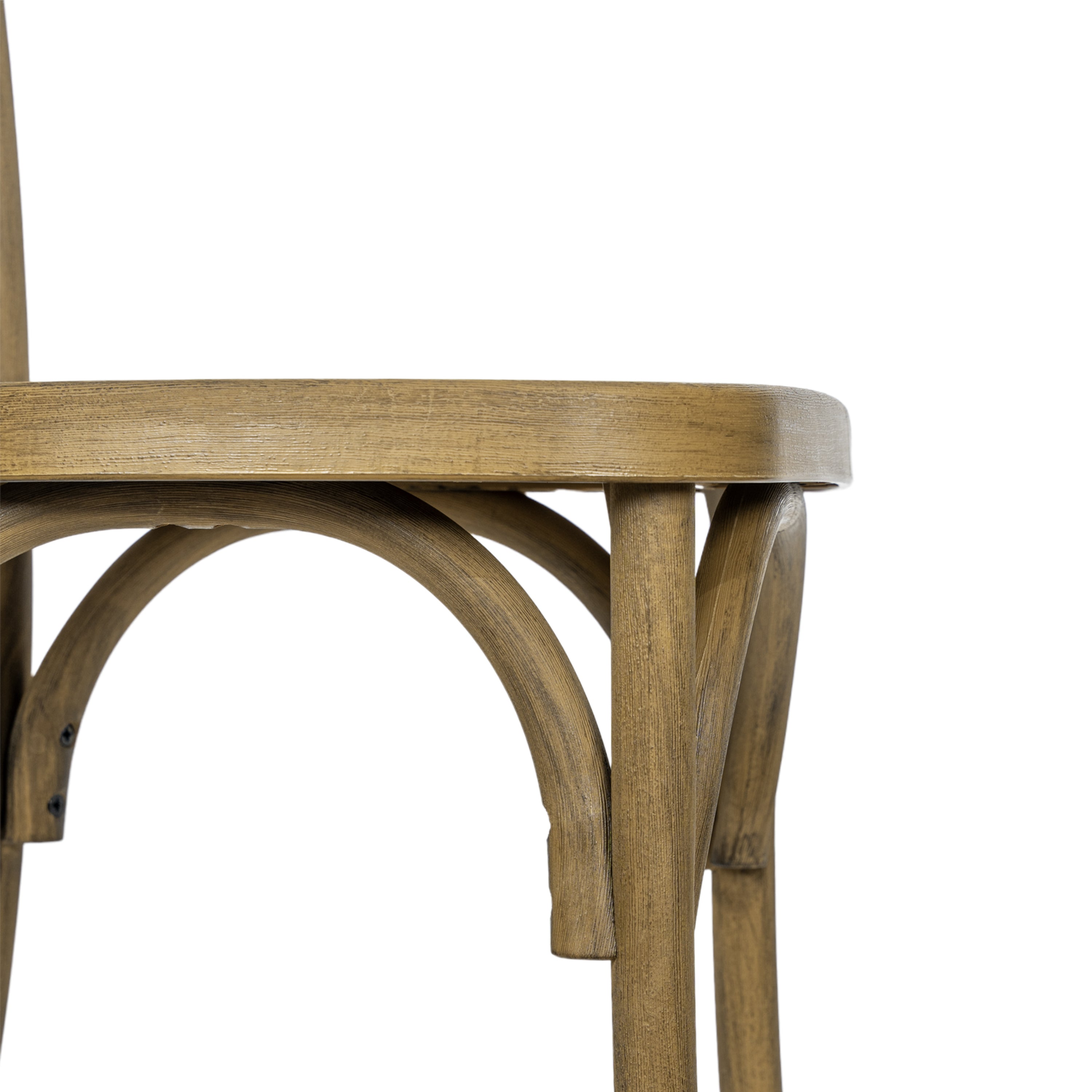 HERCULES Commercial Chestnut Indoor/Outdoor Wood Look Stackable Resin Cross Back Chair