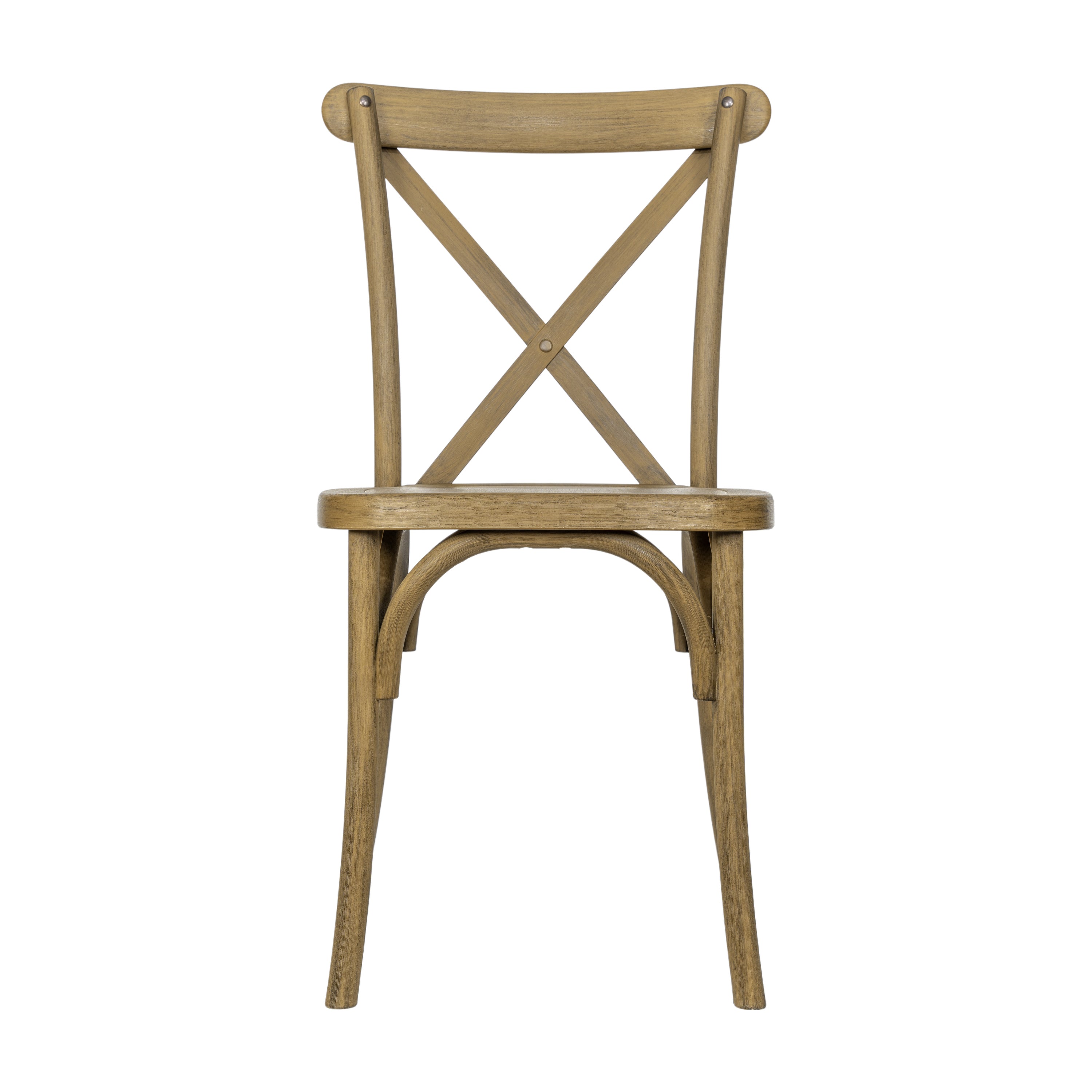 HERCULES Commercial Chestnut Indoor/Outdoor Wood Look Stackable Resin Cross Back Chair