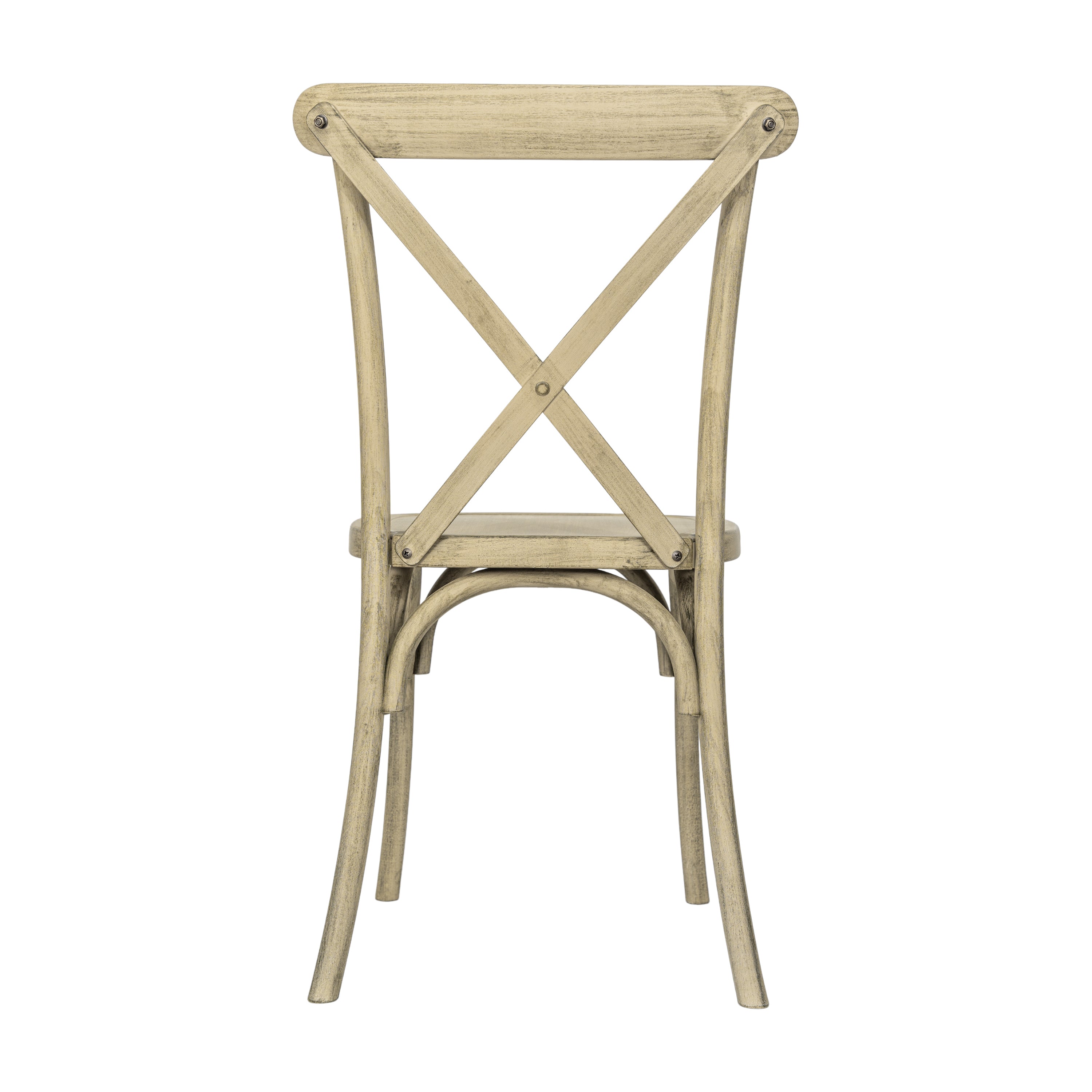 HERCULES Commercial Light Oak Indoor/Outdoor Wood Look Stackable Resin Cross Back Chair