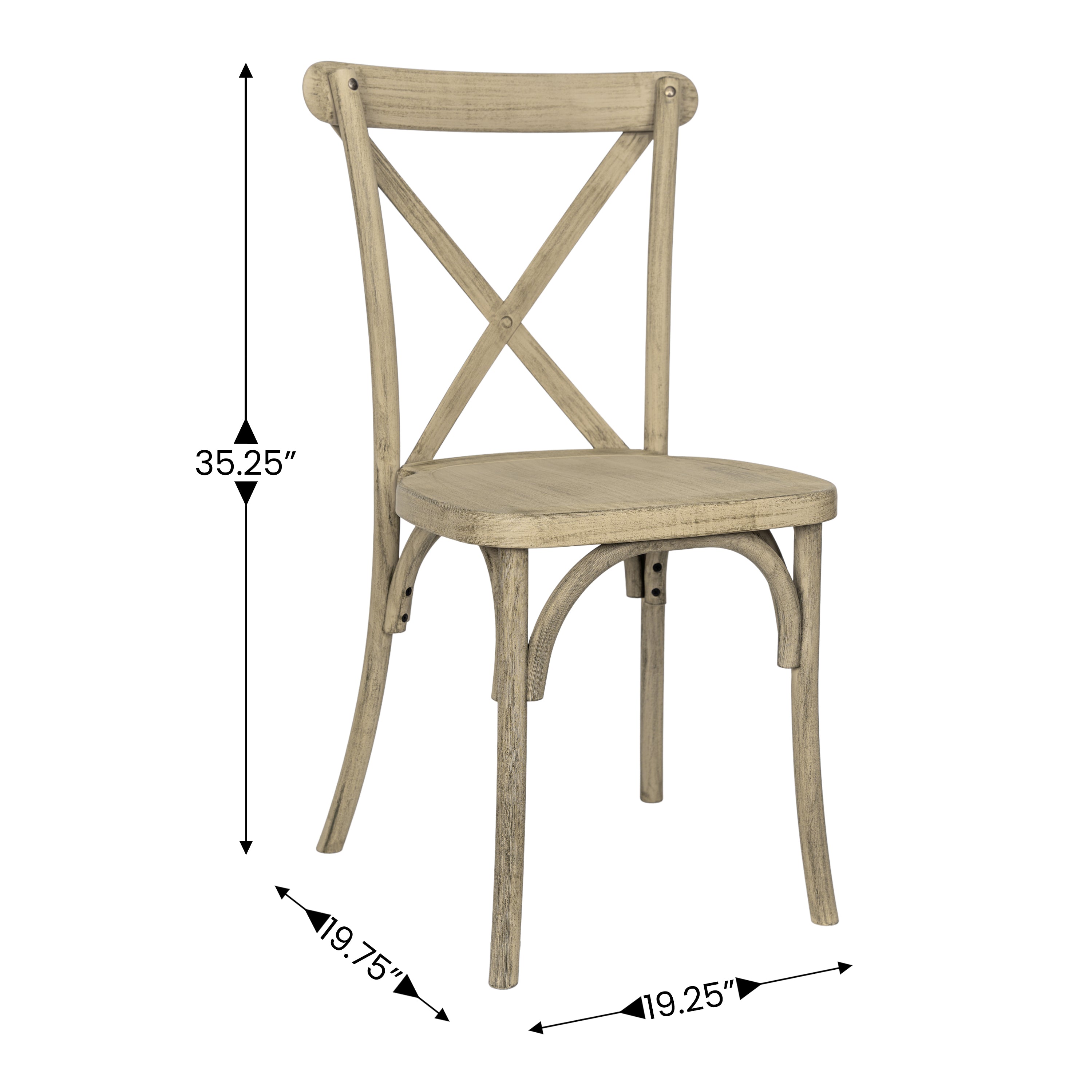 HERCULES Commercial Light Oak Indoor/Outdoor Wood Look Stackable Resin Cross Back Chair