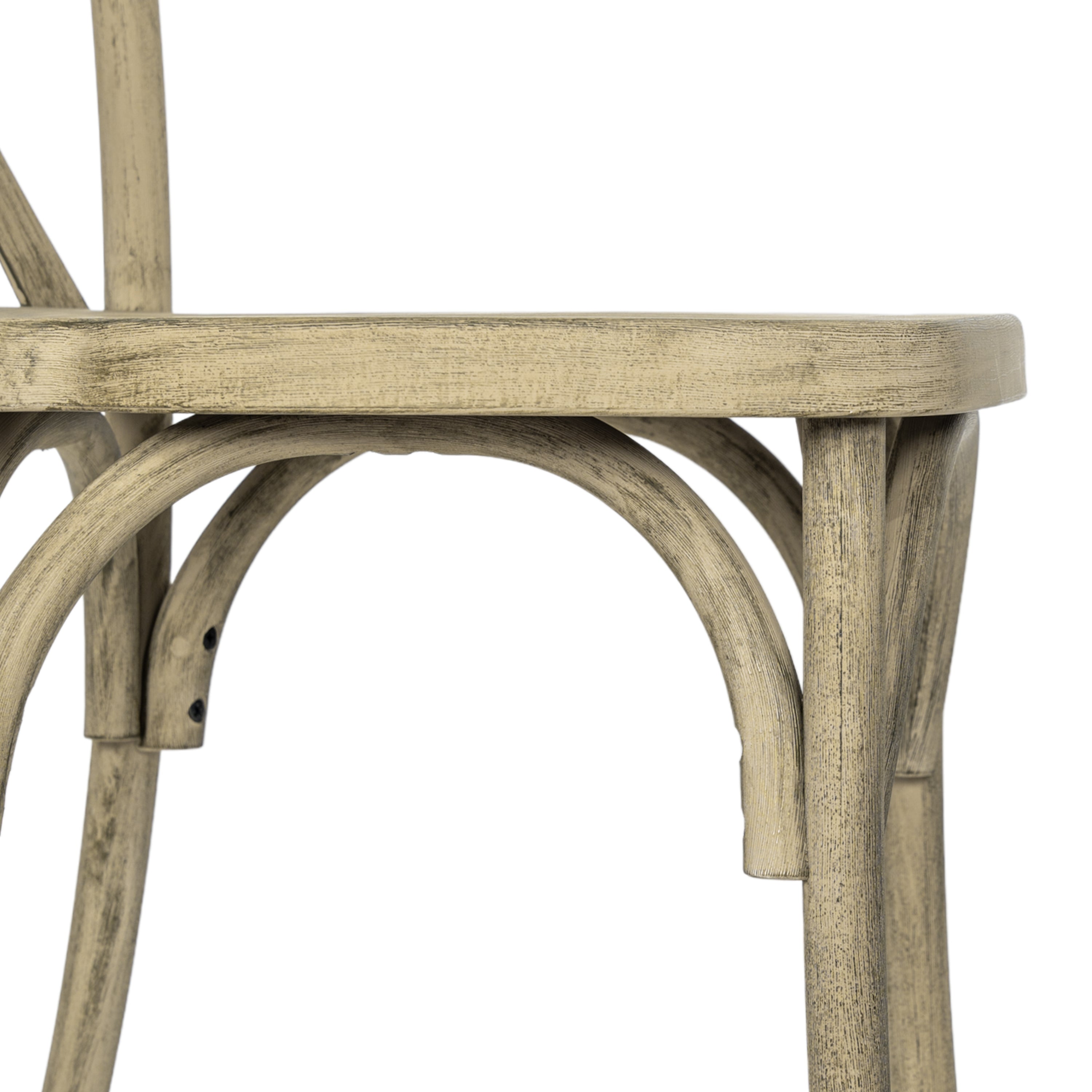 HERCULES Commercial Light Oak Indoor/Outdoor Wood Look Stackable Resin Cross Back Chair