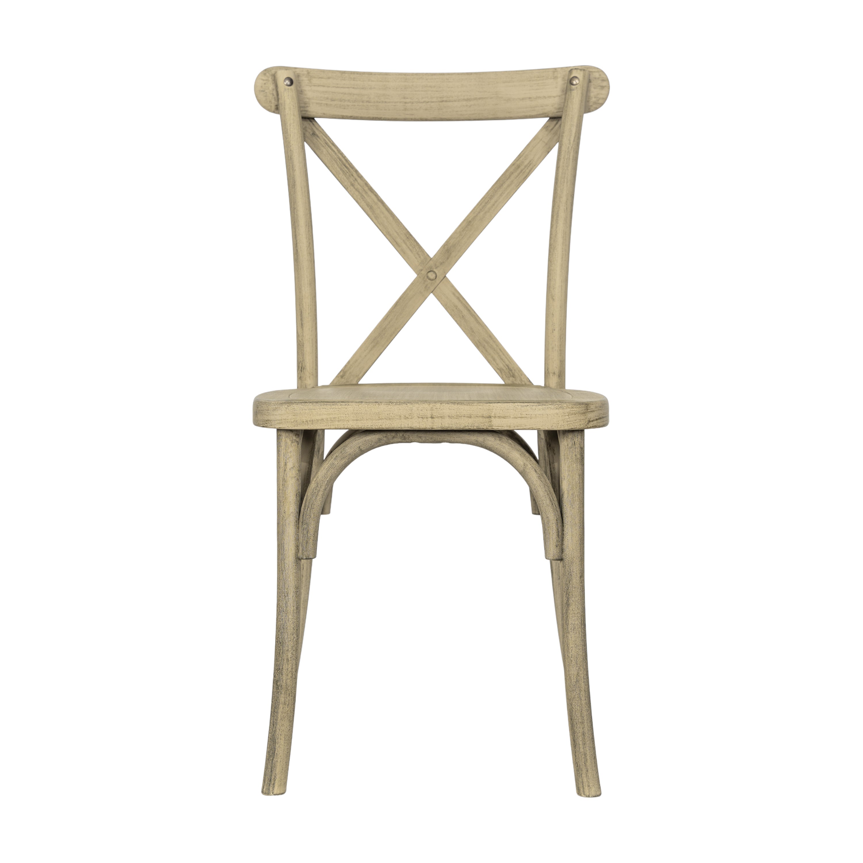 HERCULES Commercial Light Oak Indoor/Outdoor Wood Look Stackable Resin Cross Back Chair