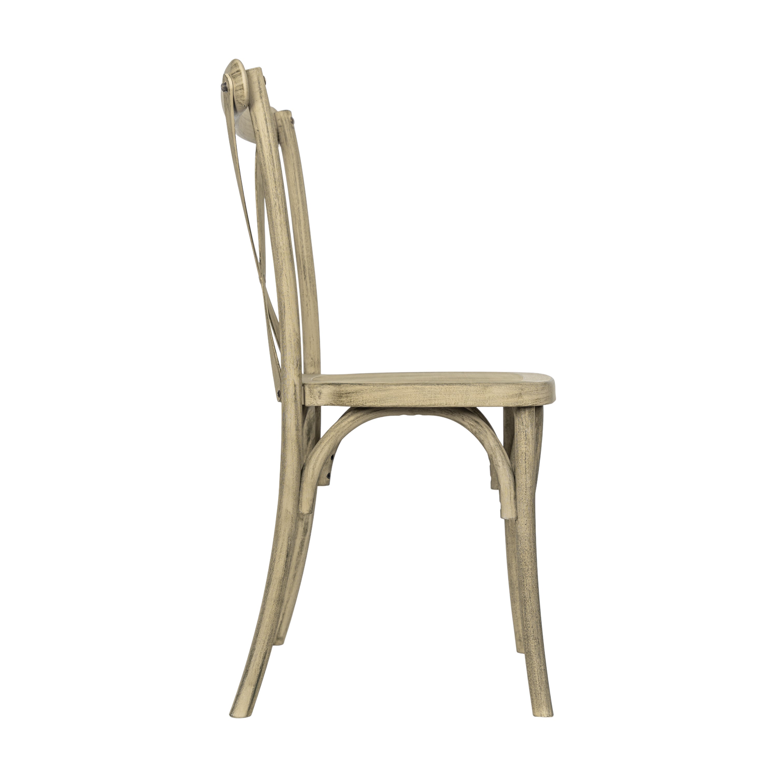 HERCULES Commercial Light Oak Indoor/Outdoor Wood Look Stackable Resin Cross Back Chair