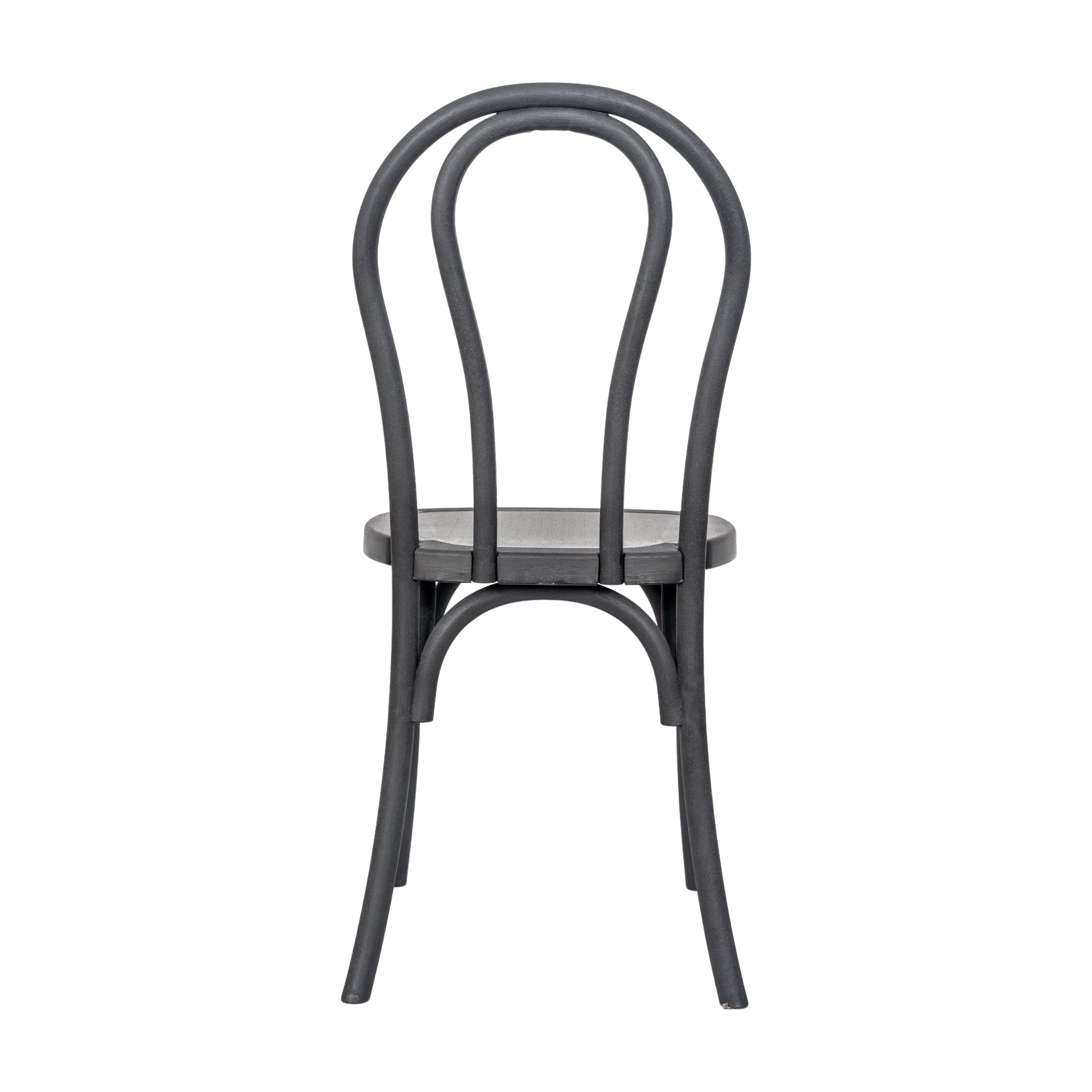 HERCULES Commercial Black Indoor/Outdoor Wood Look Stackable Resin Thonet Style Chair