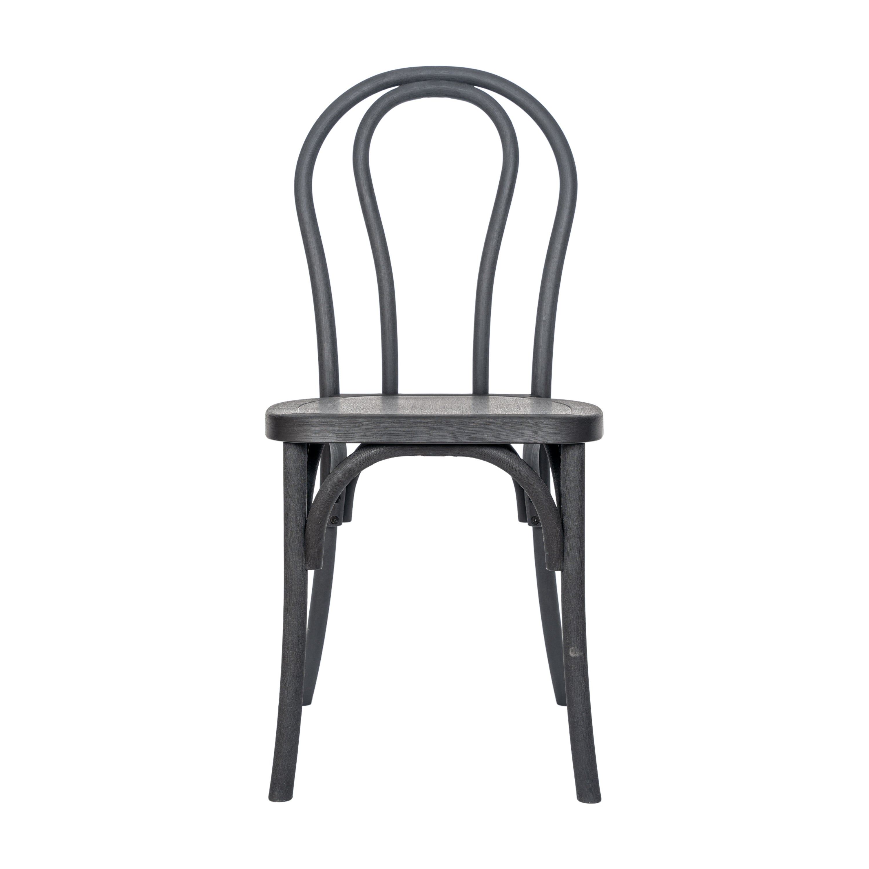HERCULES Commercial Black Indoor/Outdoor Wood Look Stackable Resin Thonet Style Chair
