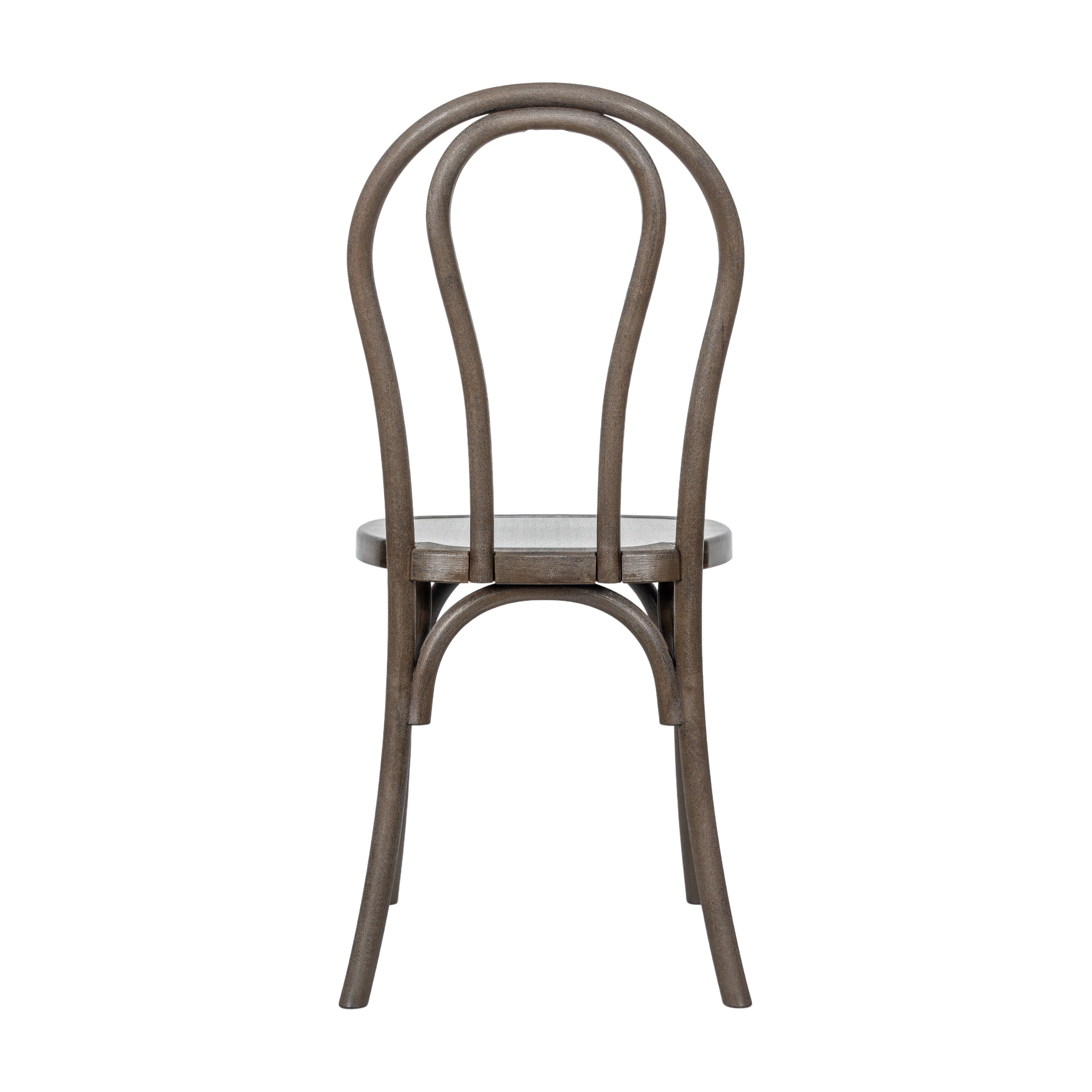 HERCULES Commercial Dark Brown Indoor/Outdoor Wood Look Stackable Resin Thonet Style Chair