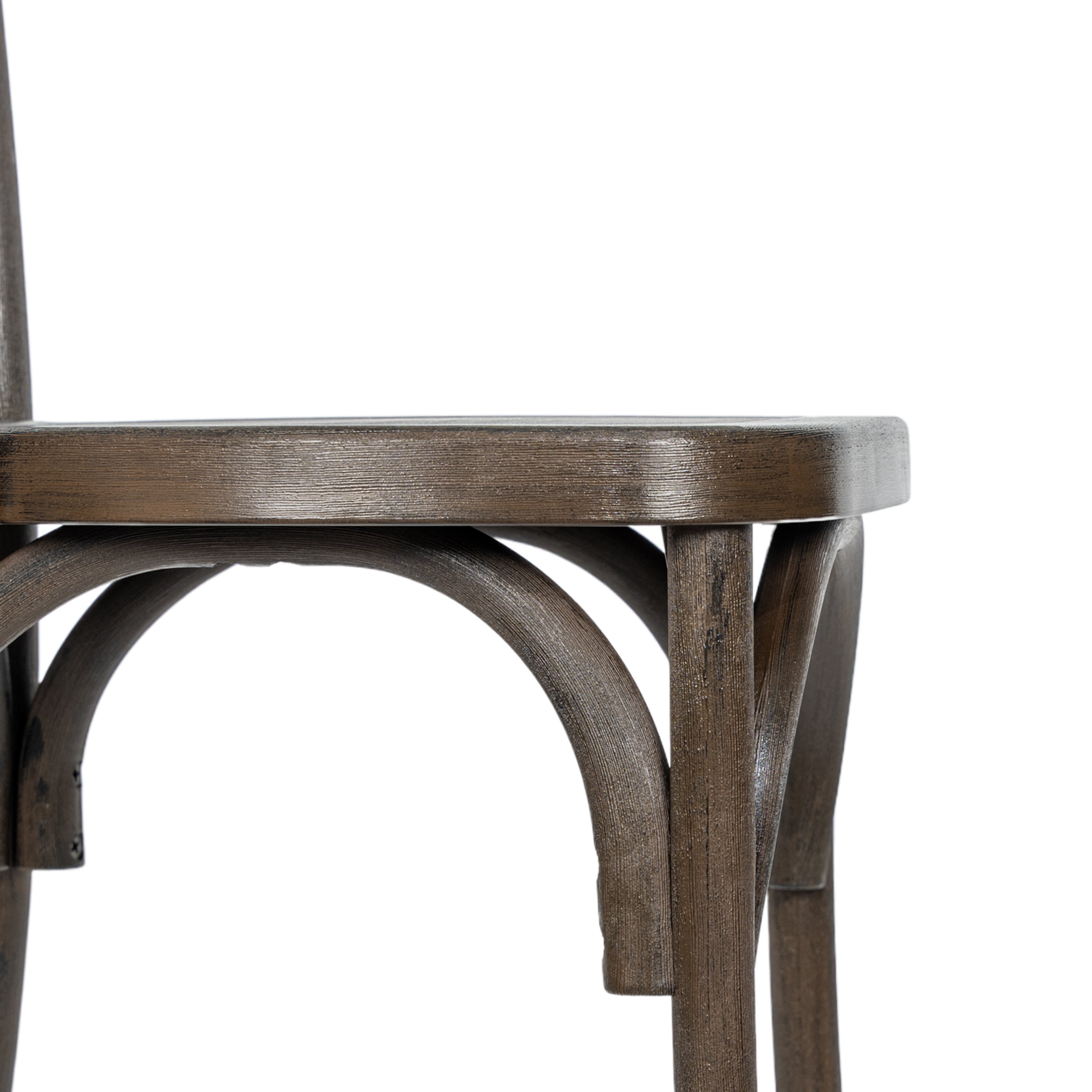 HERCULES Commercial Dark Brown Indoor/Outdoor Wood Look Stackable Resin Thonet Style Chair
