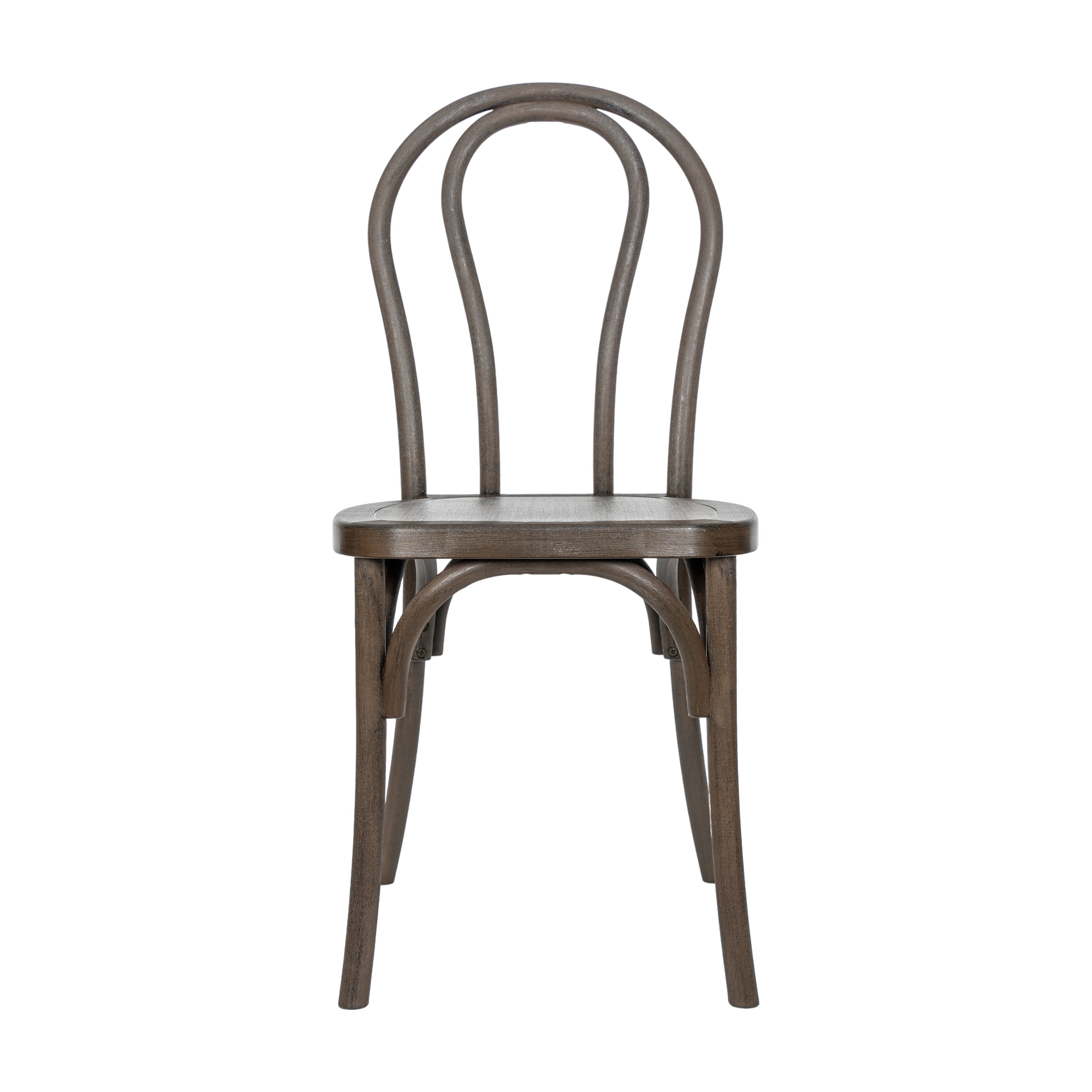 HERCULES Commercial Dark Brown Indoor/Outdoor Wood Look Stackable Resin Thonet Style Chair