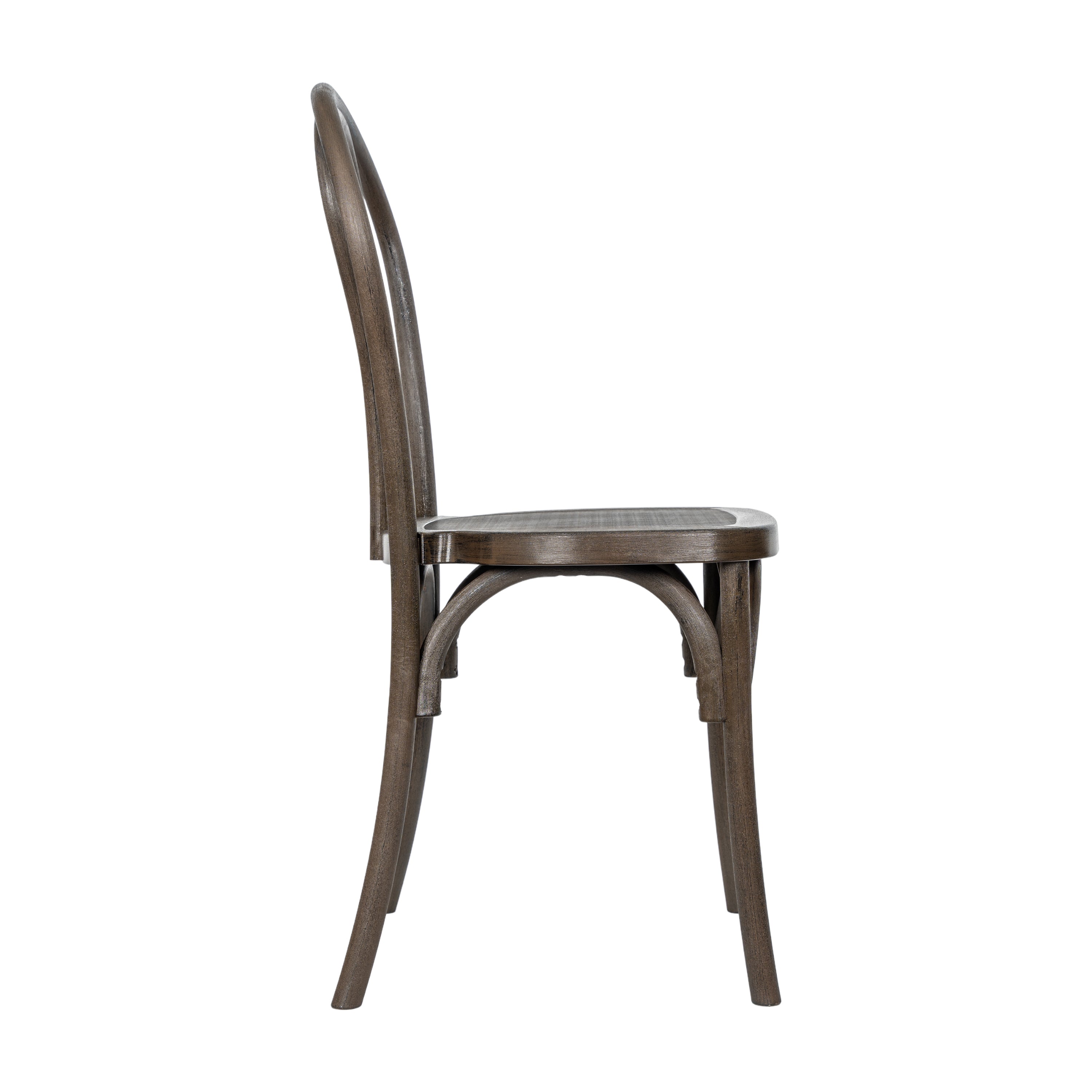 HERCULES Commercial Dark Brown Indoor/Outdoor Wood Look Stackable Resin Thonet Style Chair