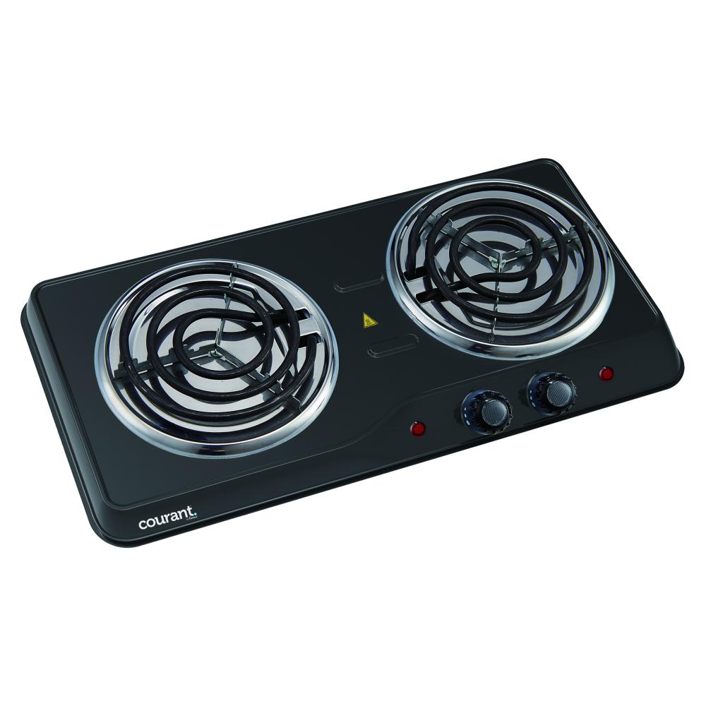 Courant 1700 Watts Electric Double Burner, Black