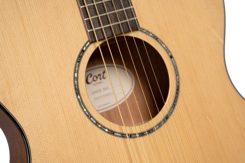 Cort L60BK Luce Series L60 Orchestra Cutaway Acoustic Electric Guitar, Natural Gloss