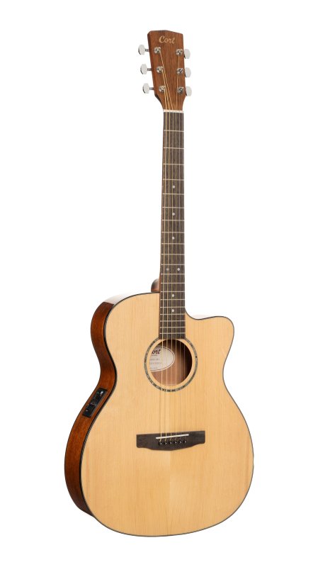 Cort L60BK Luce Series L60 Orchestra Cutaway Acoustic Electric Guitar, Natural Gloss