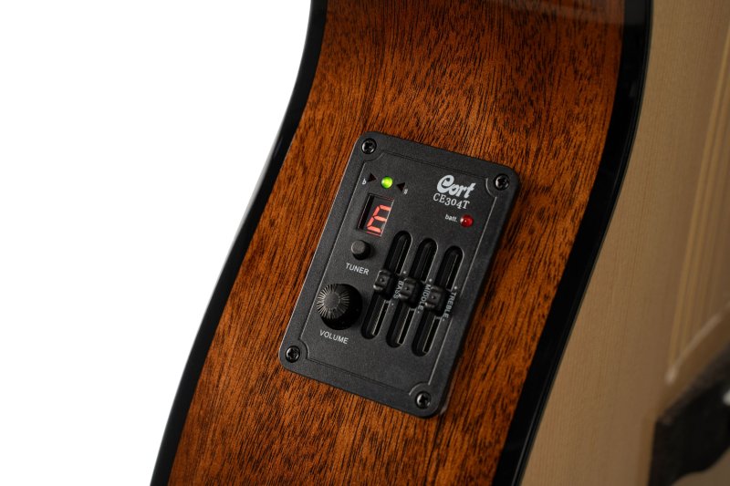Cort L60BK Luce Series L60 Orchestra Cutaway Acoustic Electric Guitar, Natural Gloss