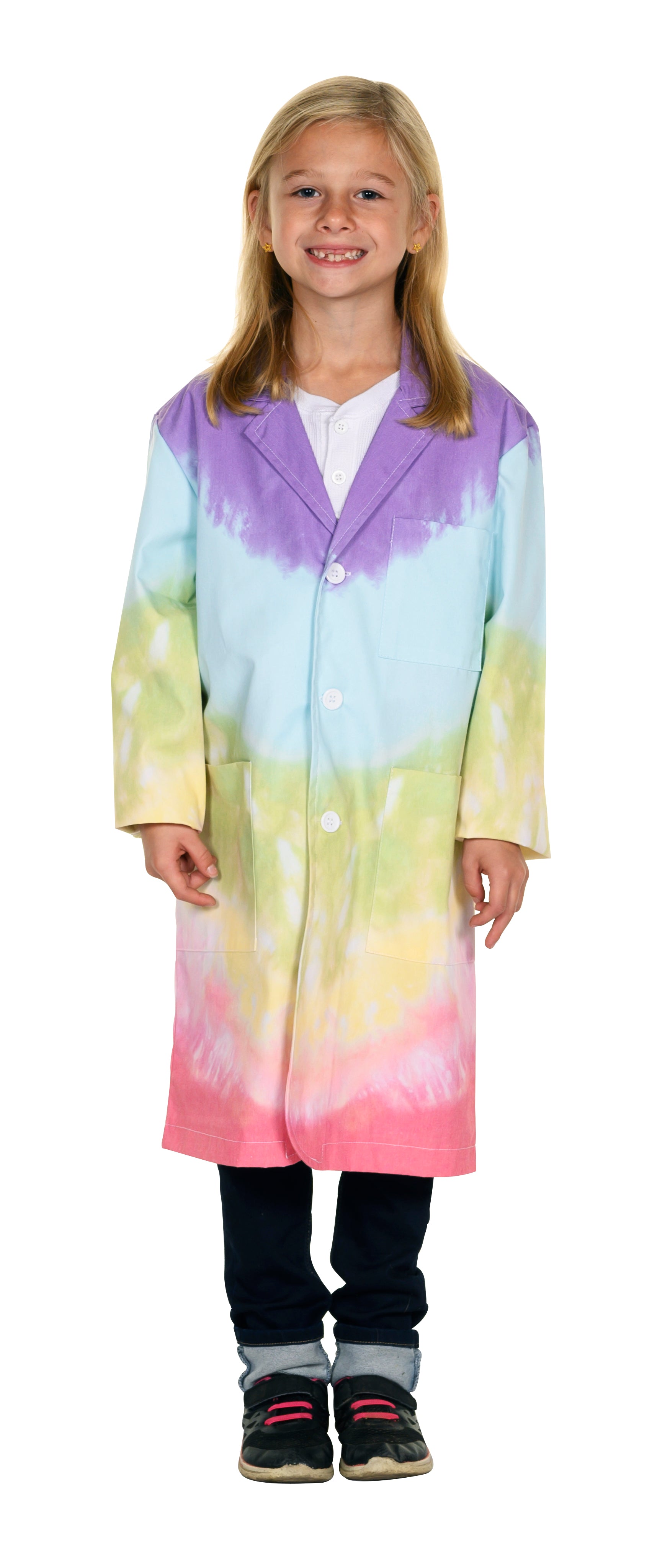 Tie Dye Lab Coat 3/4 Length, Size Youth Small