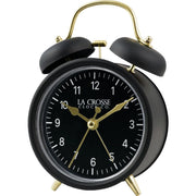 La Crosse Clock Co. Black Twin Bell Alarm Clock