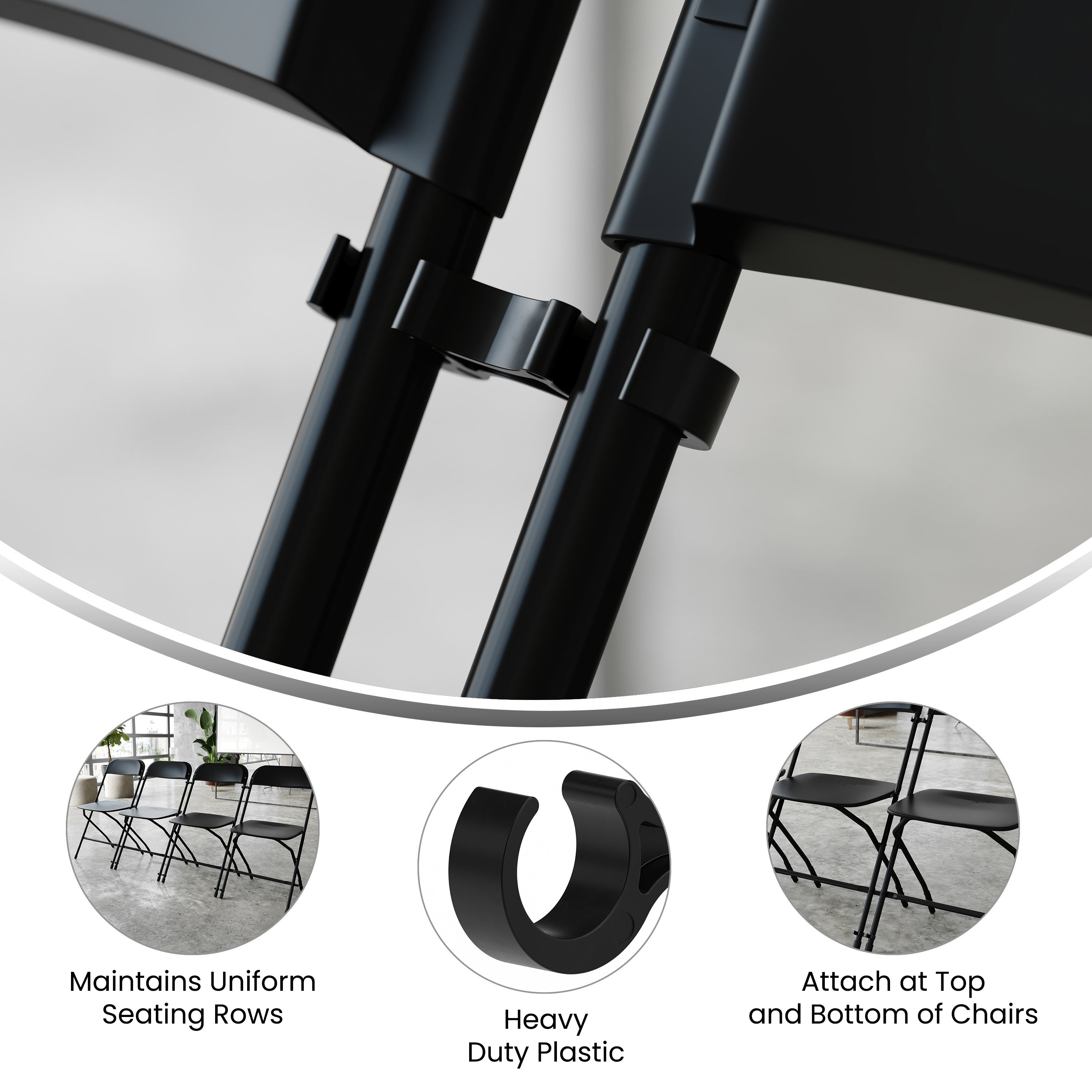 Lowe Black Wide Plastic Ganging Clips - Set of 2