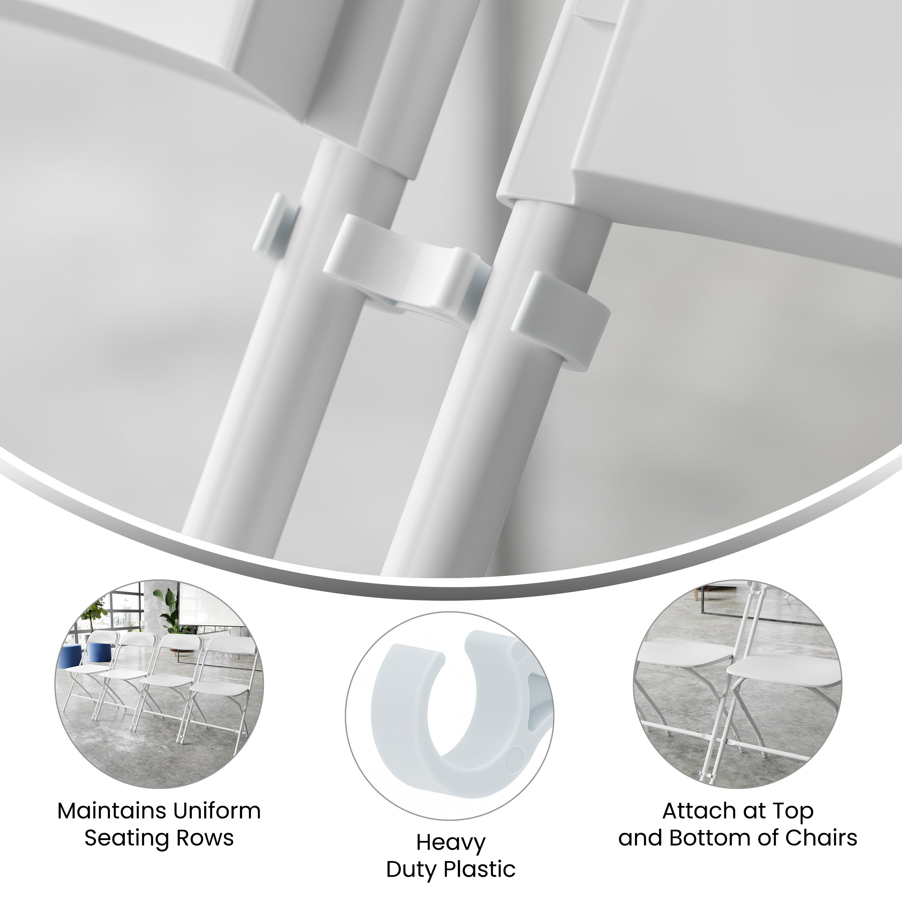Lowe White Wide Plastic Ganging Clips - Set of 2