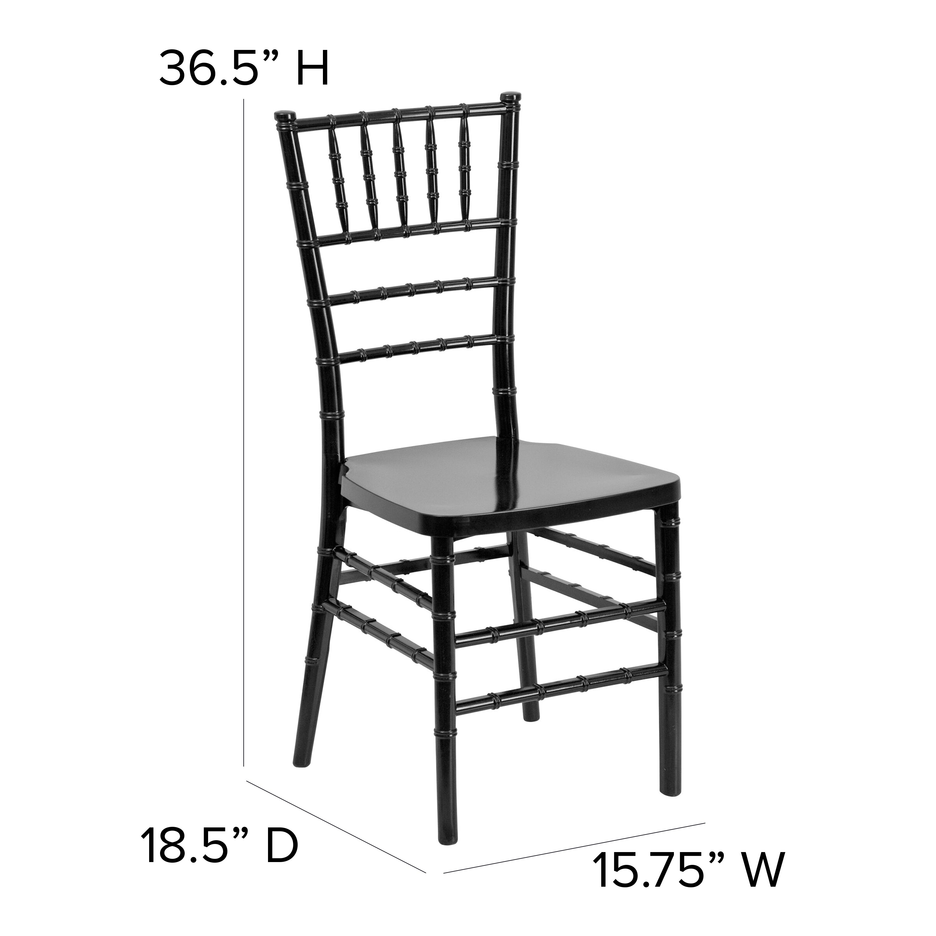 HERCULES PREMIUM Series Black Resin Stacking Chiavari Chair