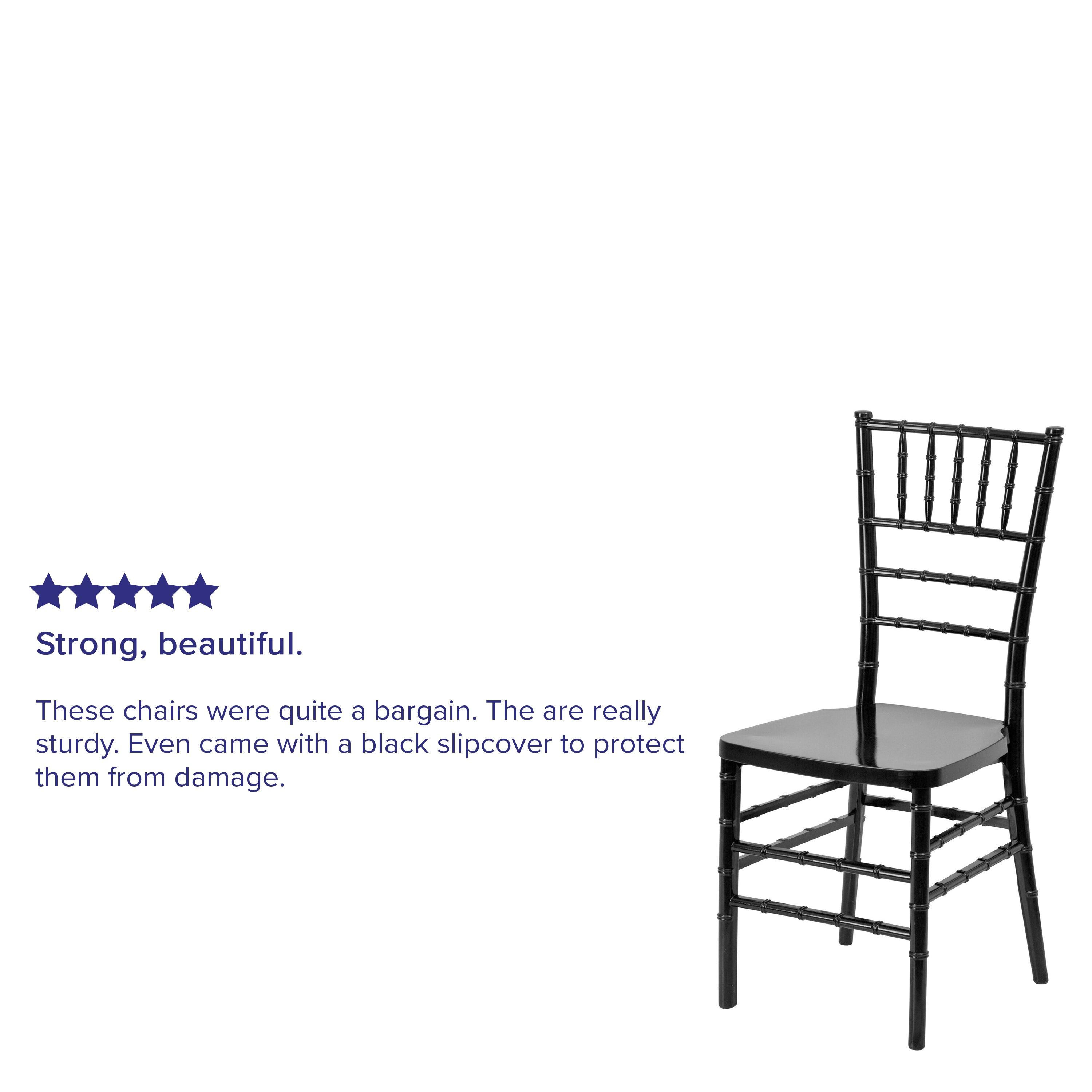 HERCULES PREMIUM Series Black Resin Stacking Chiavari Chair