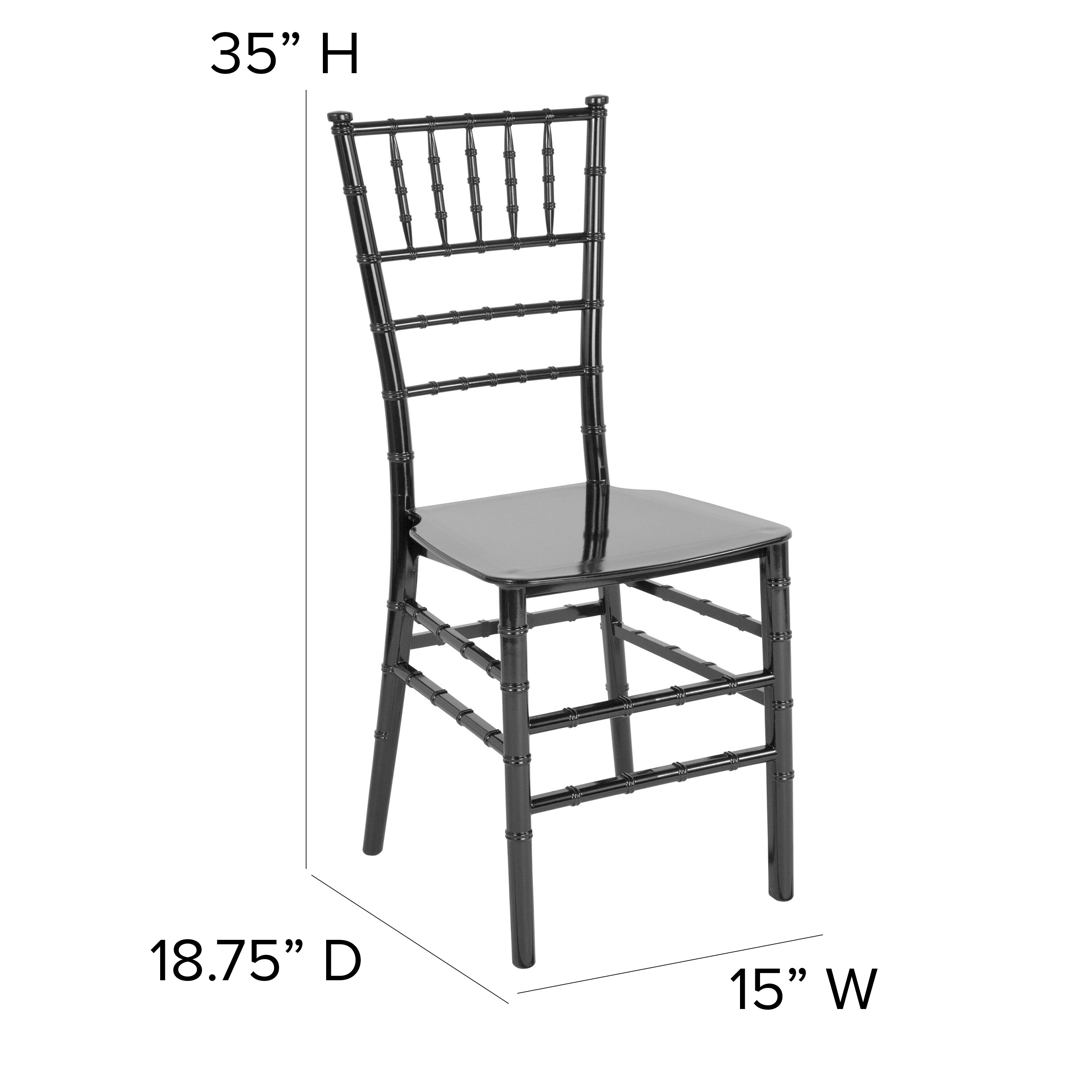 HERCULES Series Black Resin Stacking Chiavari Chair