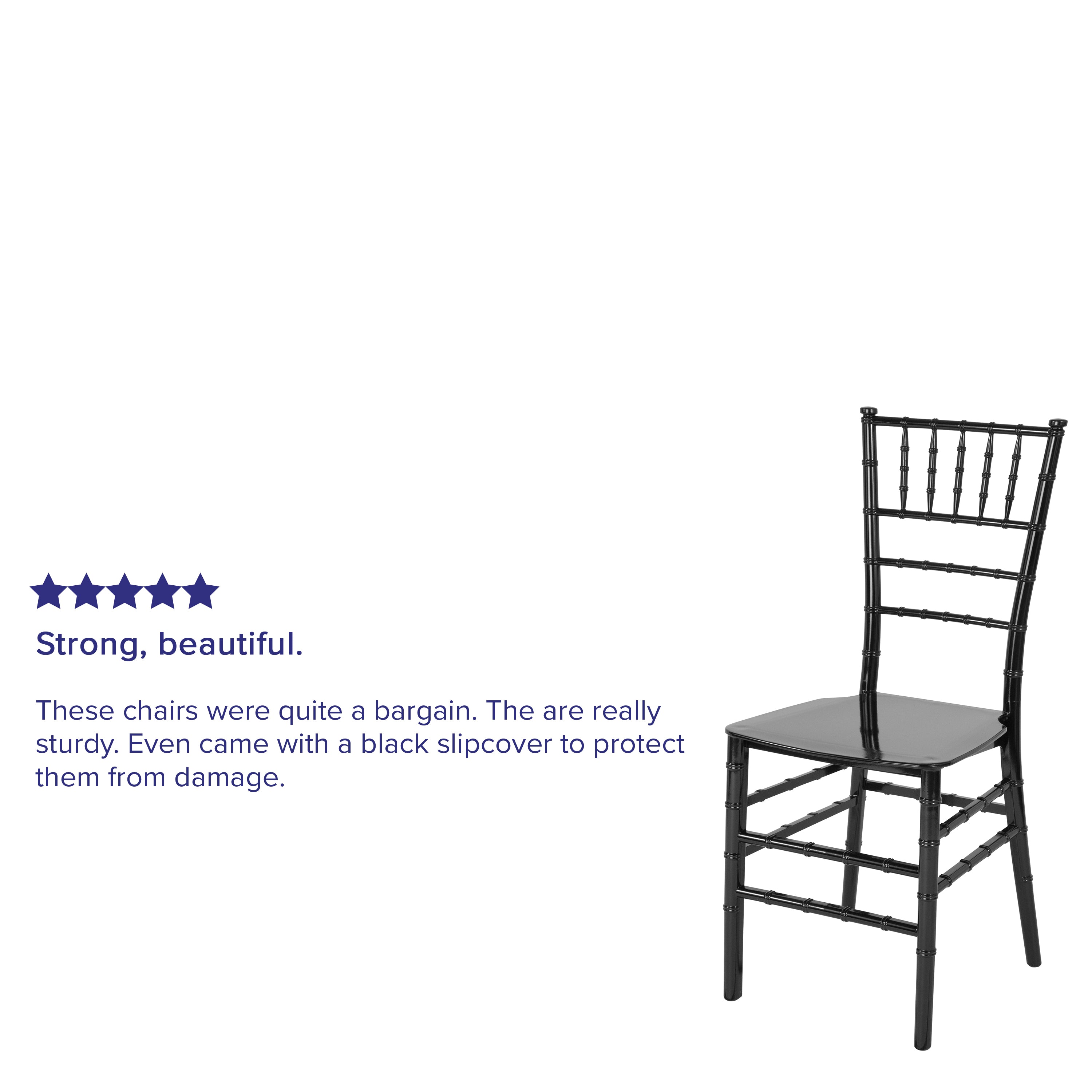 HERCULES Series Black Resin Stacking Chiavari Chair