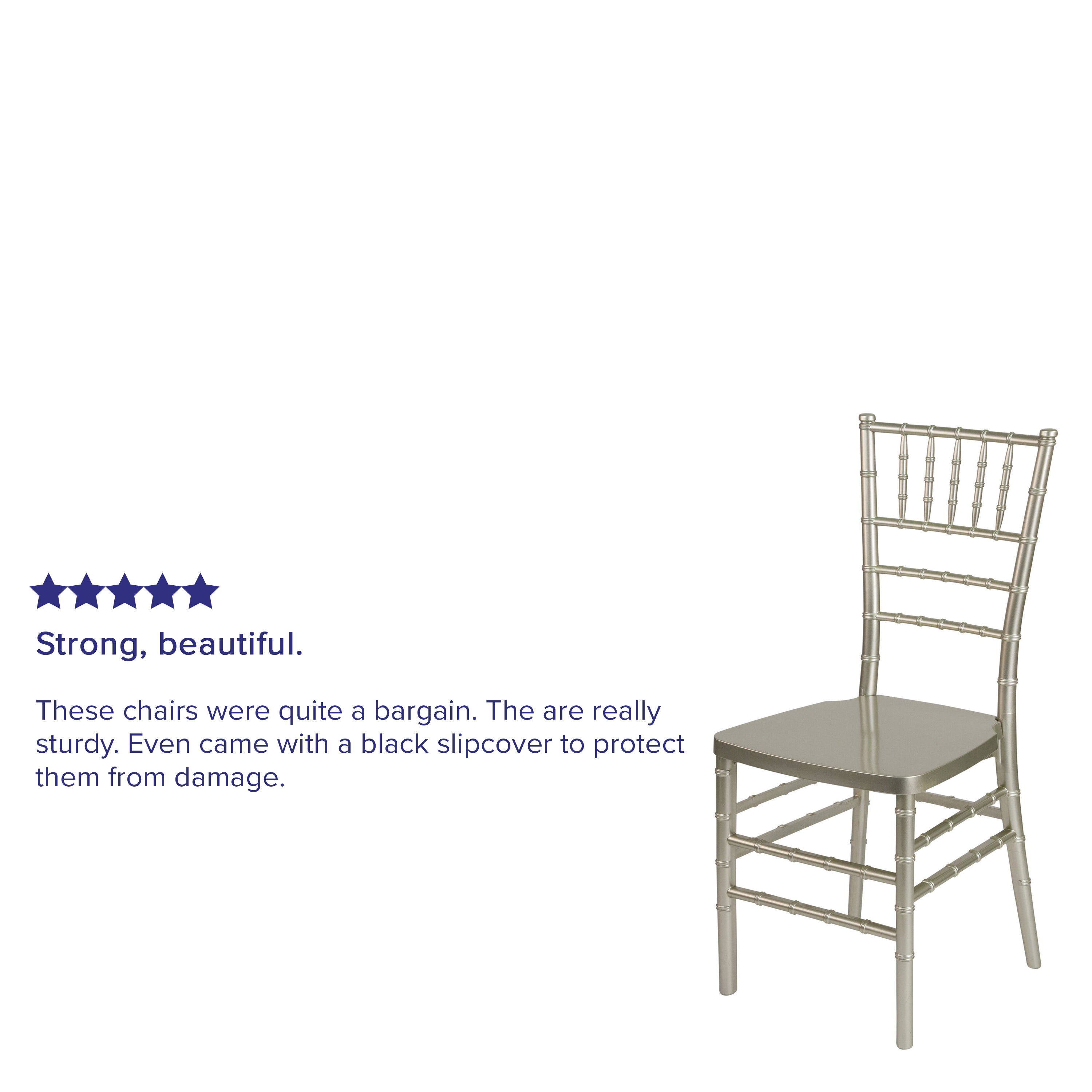 HERCULES PREMIUM Series Champagne Resin Stacking Chiavari Chair