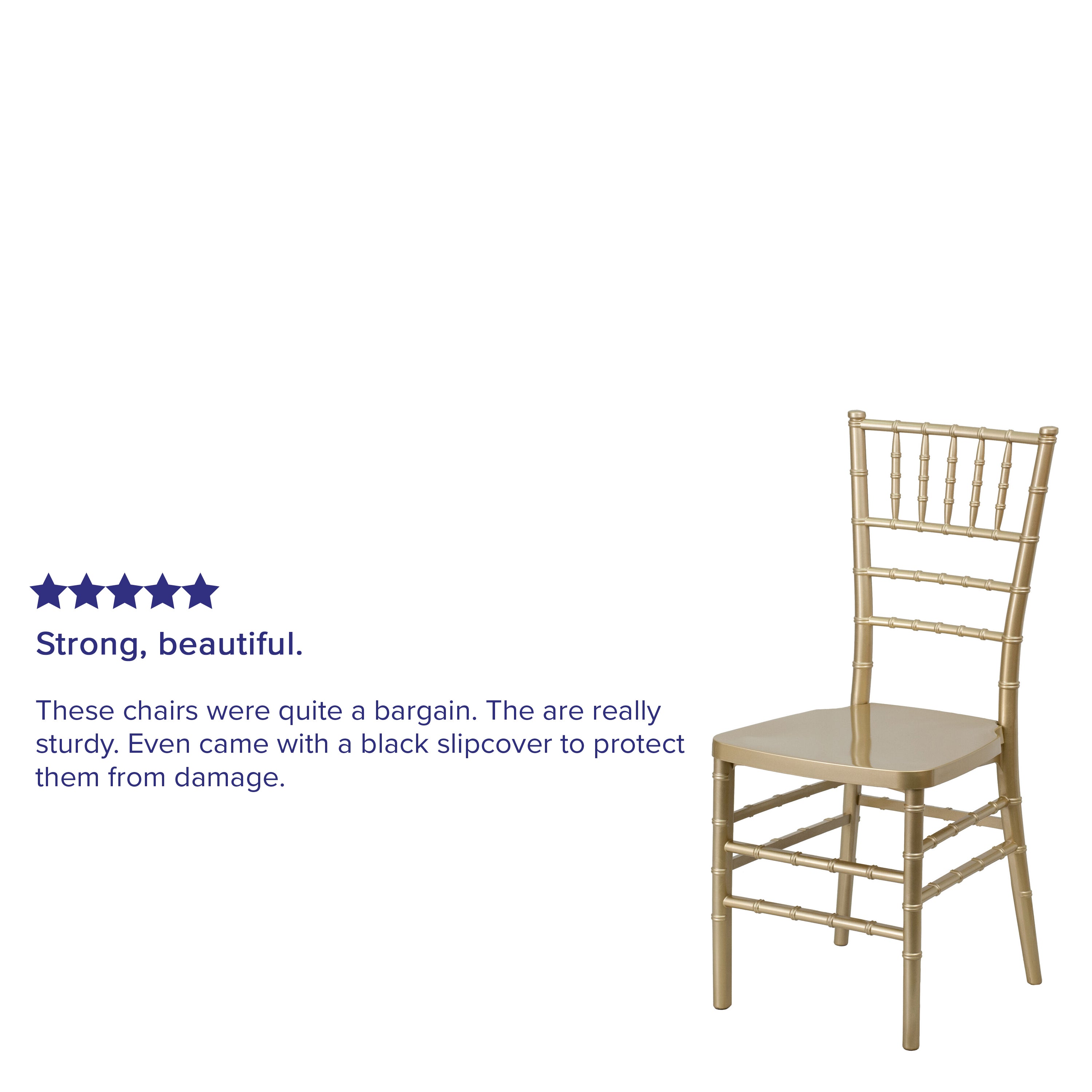 HERCULES PREMIUM Series Gold Resin Stacking Chiavari Chair