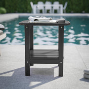Newport HDPE 2-Tier Adirondack Side Table - All-Weather - Indoor/Outdoor Black