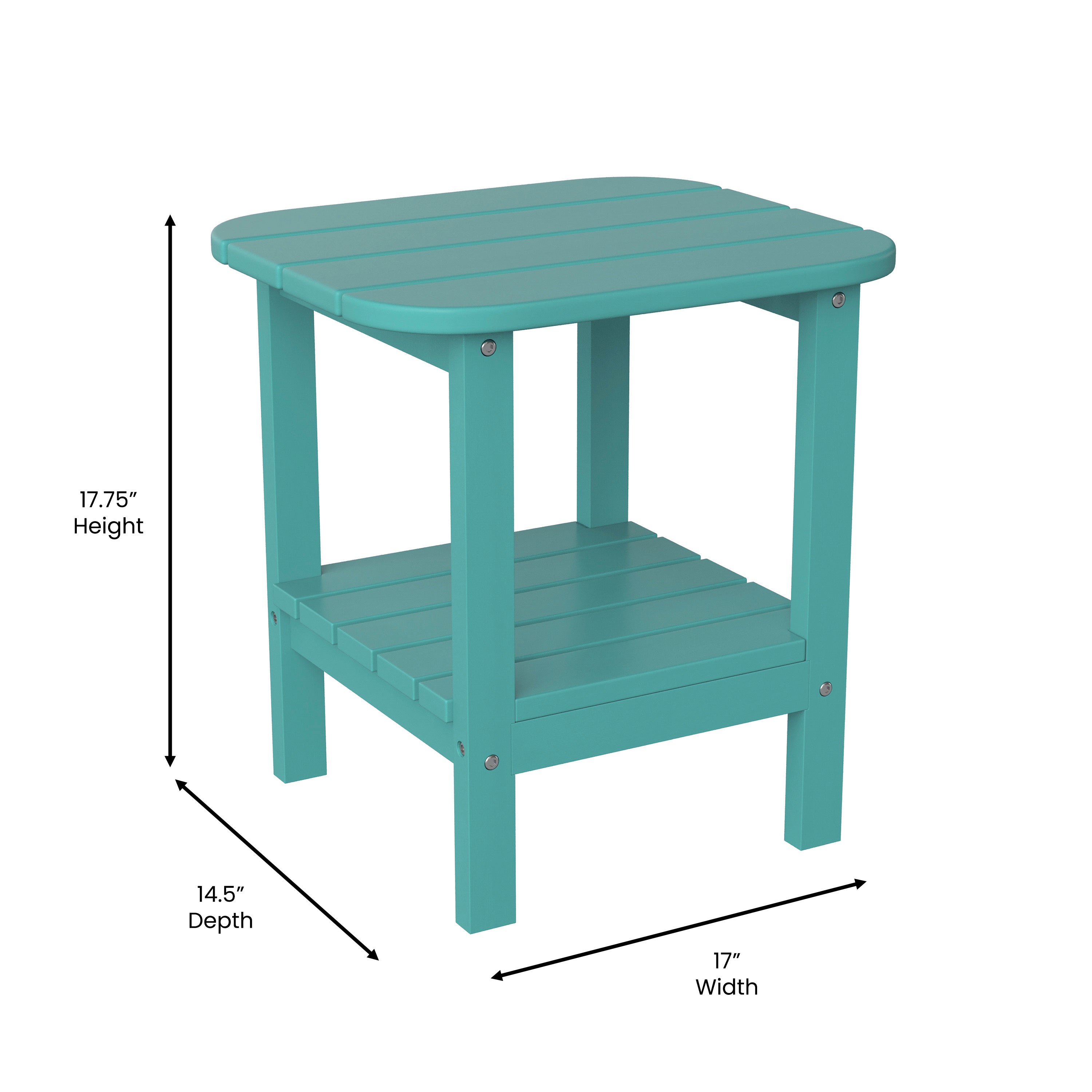 Newport HDPE 2-Tier Adirondack Side Table - All-Weather - Indoor/Outdoor Blue