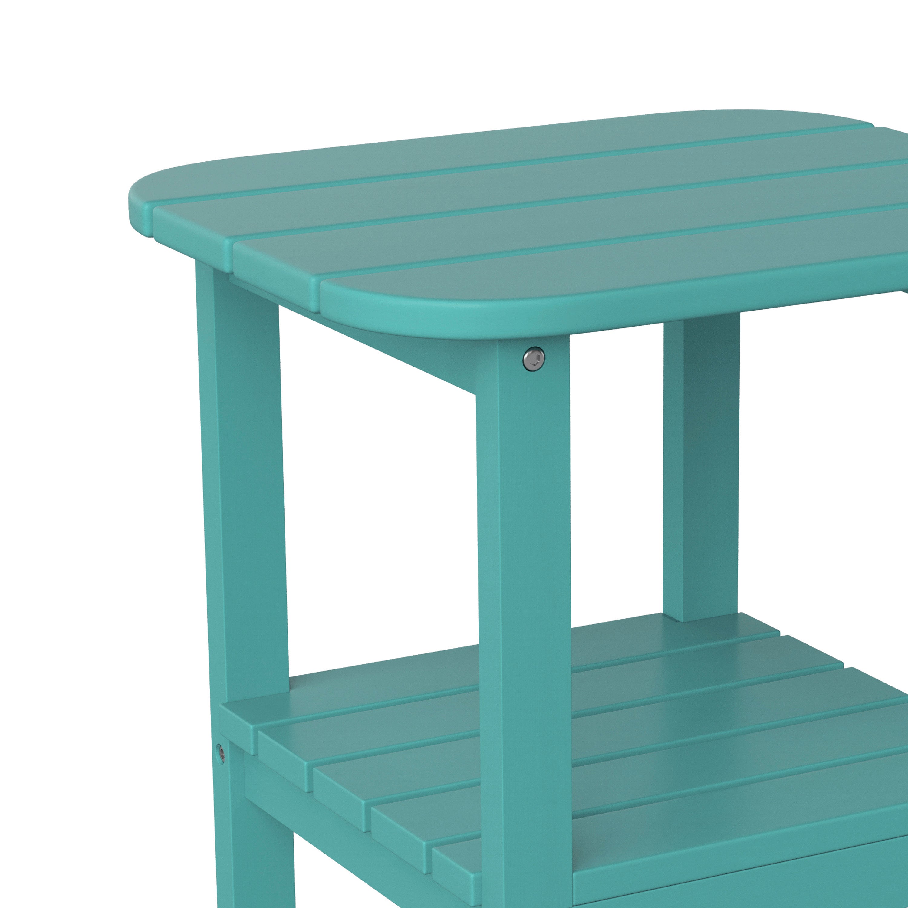 Newport HDPE 2-Tier Adirondack Side Table - All-Weather - Indoor/Outdoor Blue