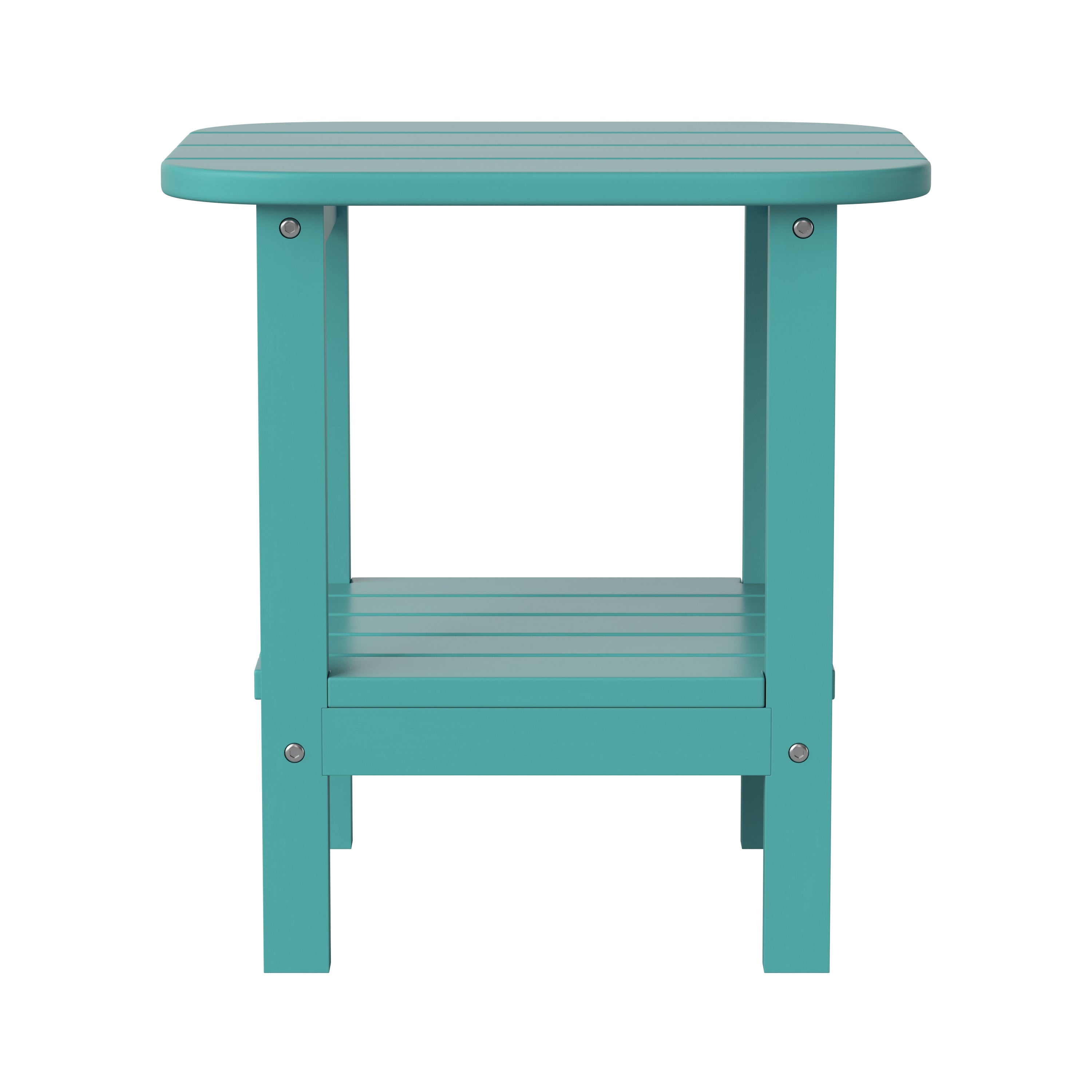 Newport HDPE 2-Tier Adirondack Side Table - All-Weather - Indoor/Outdoor Blue