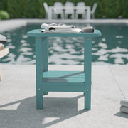 Newport HDPE 2-Tier Adirondack Side Table - All-Weather - Indoor/Outdoor Blue