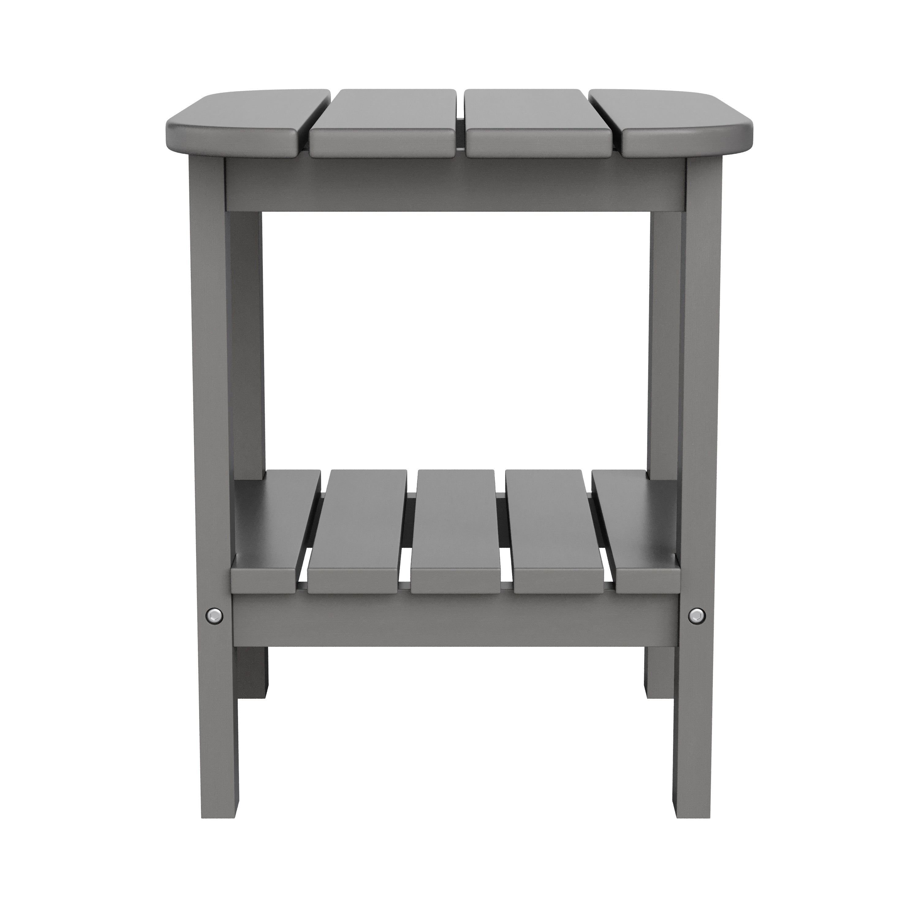 Newport HDPE 2-Tier Adirondack Side Table - All-Weather - Indoor/Outdoor Gray
