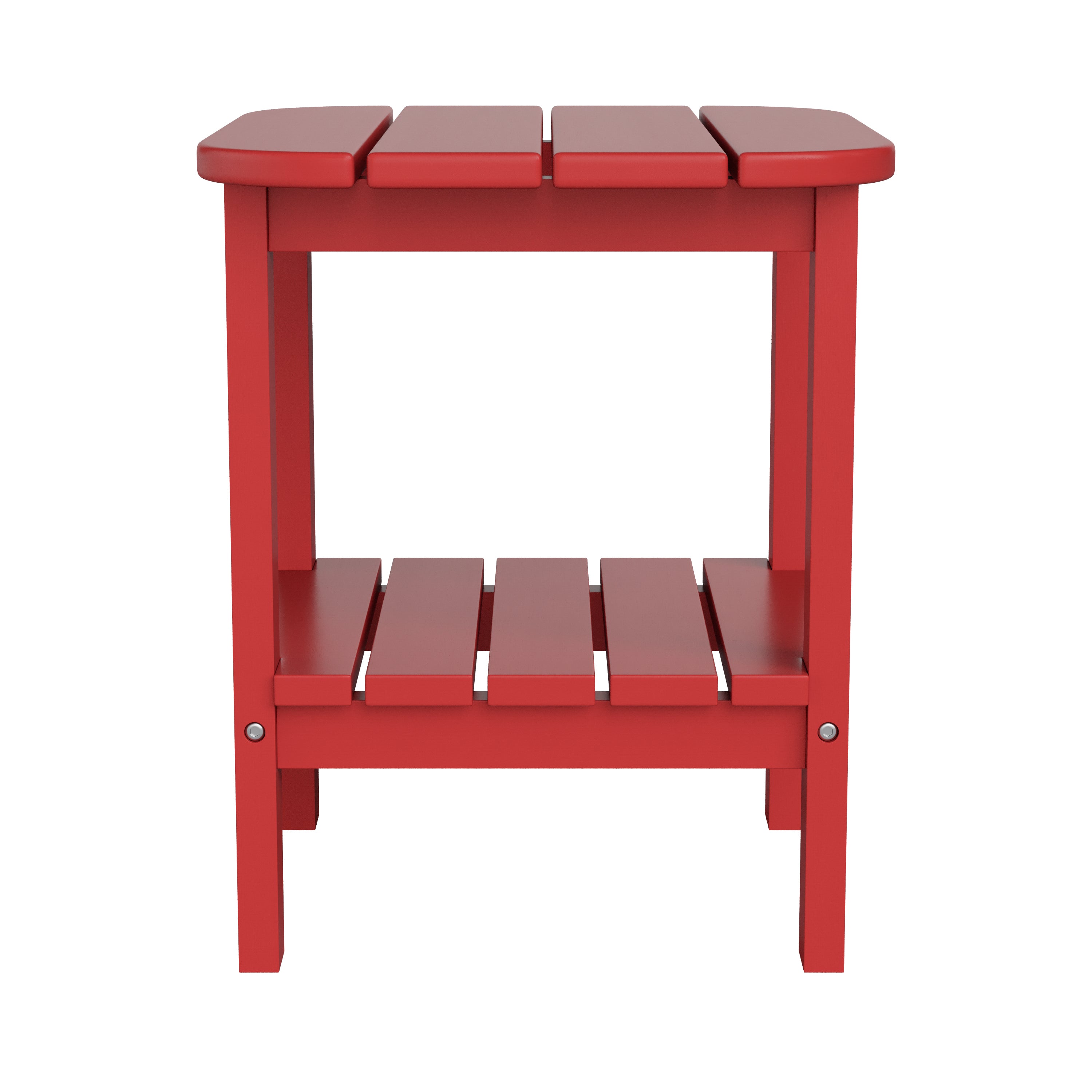 Newport HDPE 2-Tier Adirondack Side Table - All-Weather - Indoor/Outdoor Red