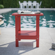 Newport HDPE 2-Tier Adirondack Side Table - All-Weather - Indoor/Outdoor Red