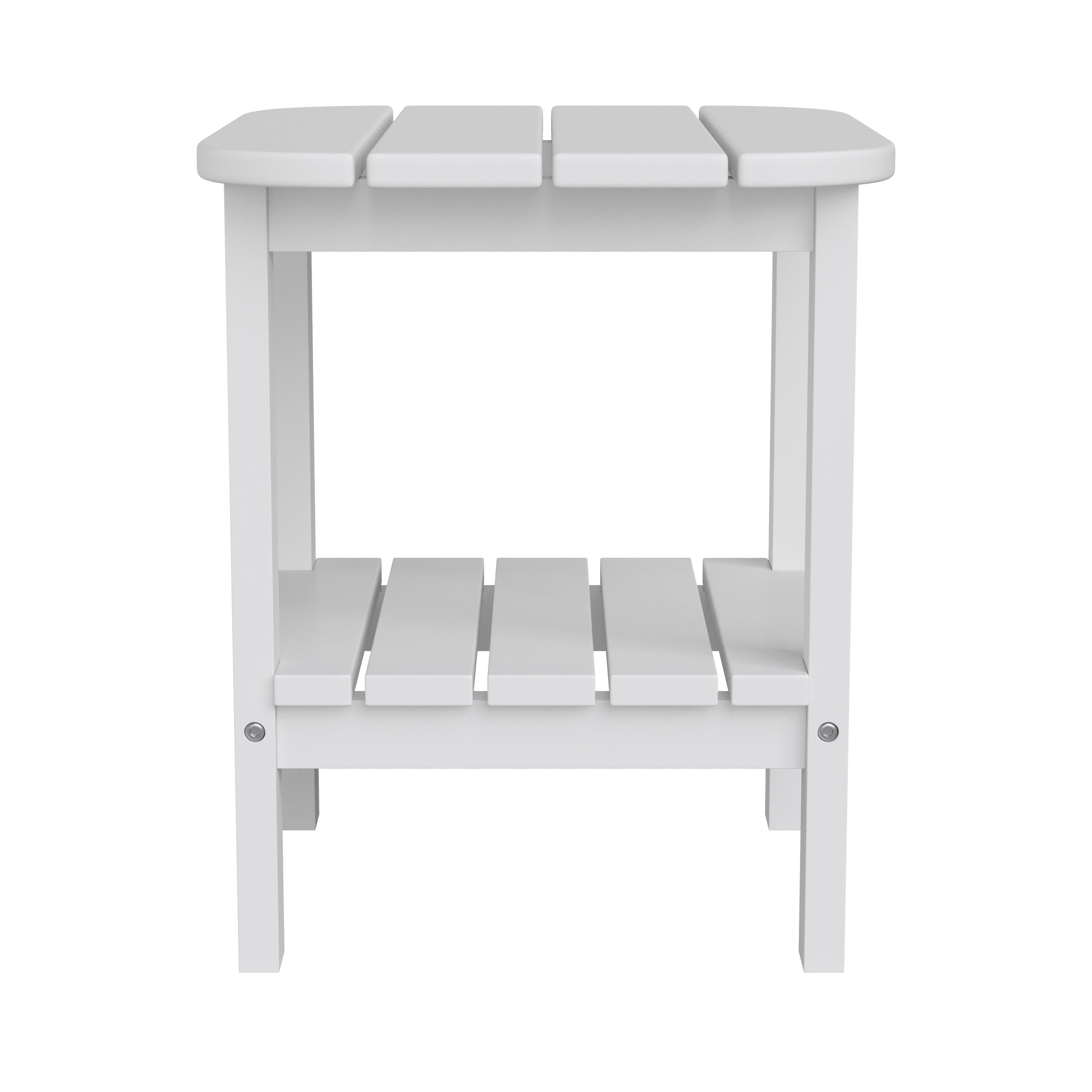 Newport HDPE 2-Tier Adirondack Side Table - All-Weather - Indoor/Outdoor White
