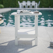 Newport HDPE 2-Tier Adirondack Side Table - All-Weather - Indoor/Outdoor White