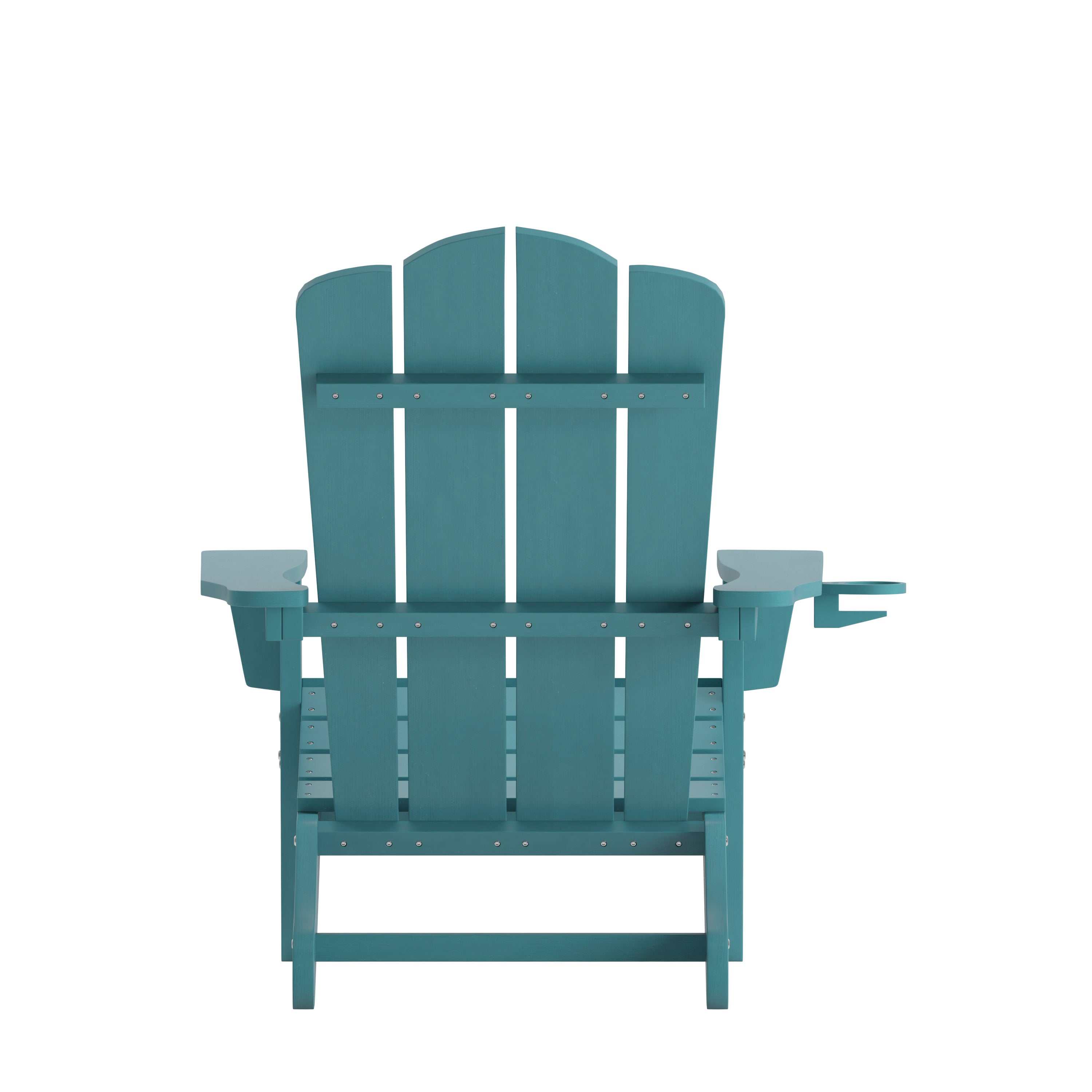 Newport Adirondack Chair with Cup Holder, Weather Resistant HDPE Adirondack Chair in Blue