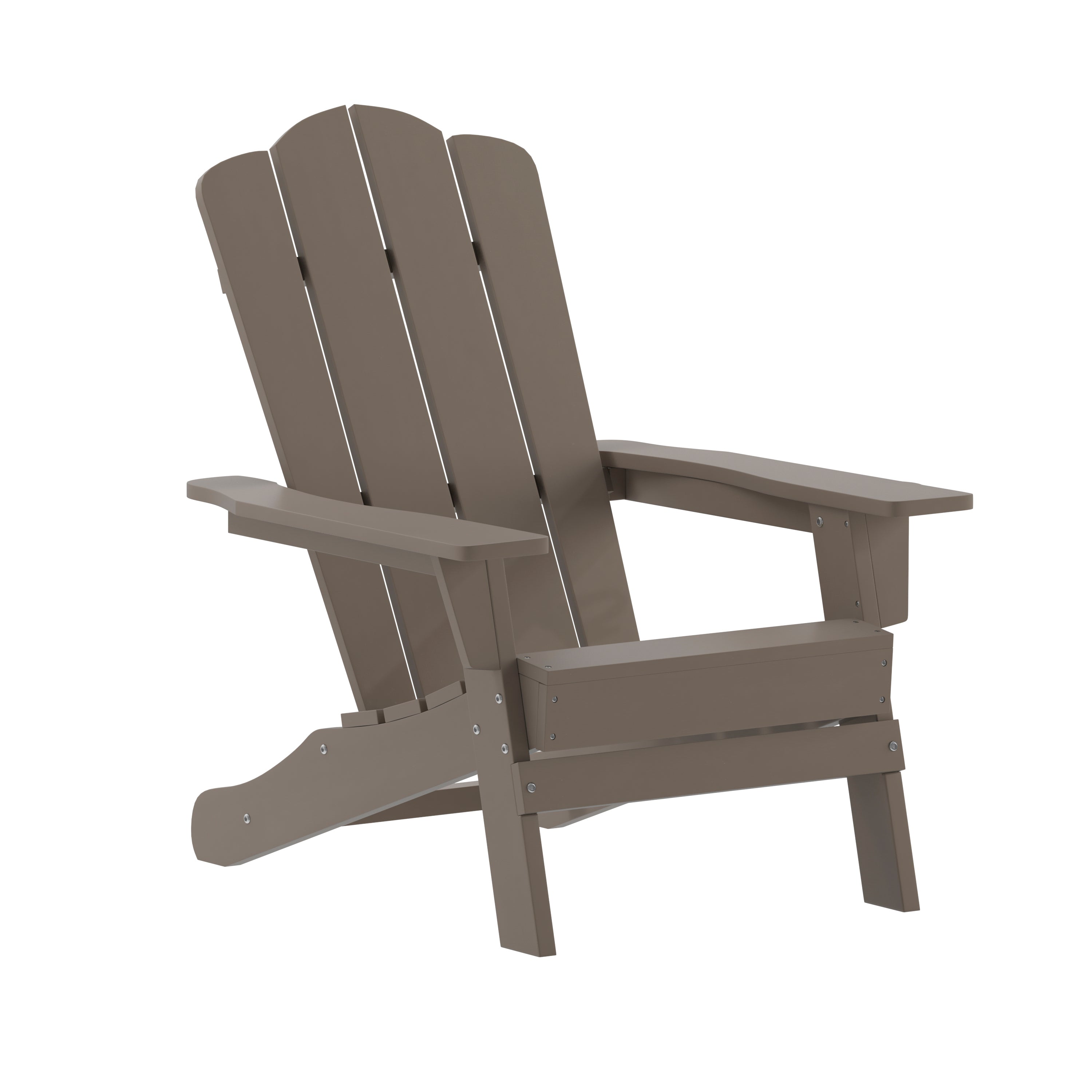 Newport Adirondack Chair with Cup Holder, Weather Resistant HDPE Adirondack Chair in Brown